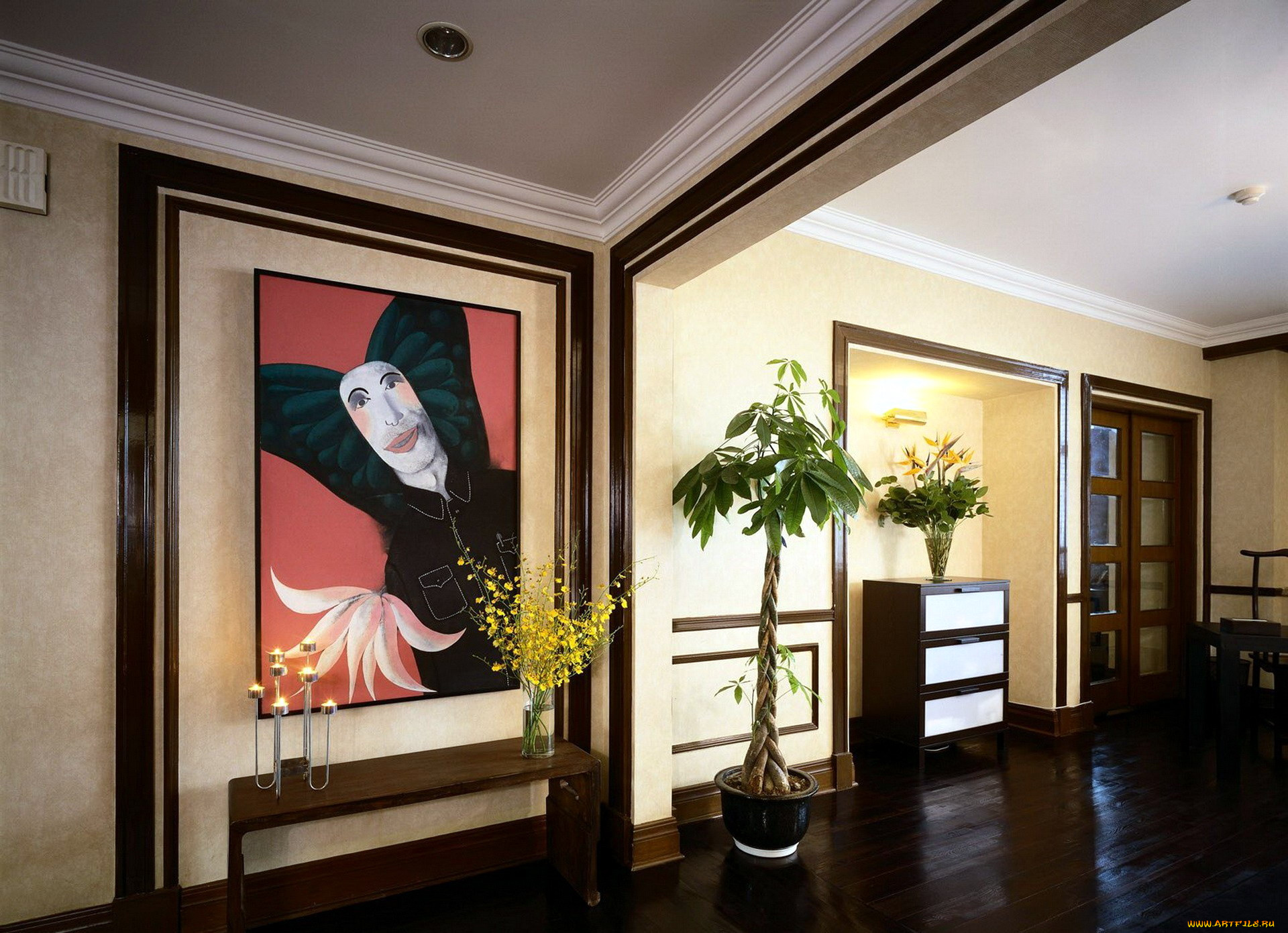 интерьер, холлы, , лестницы, , корридоры, свечи, цветы, картина