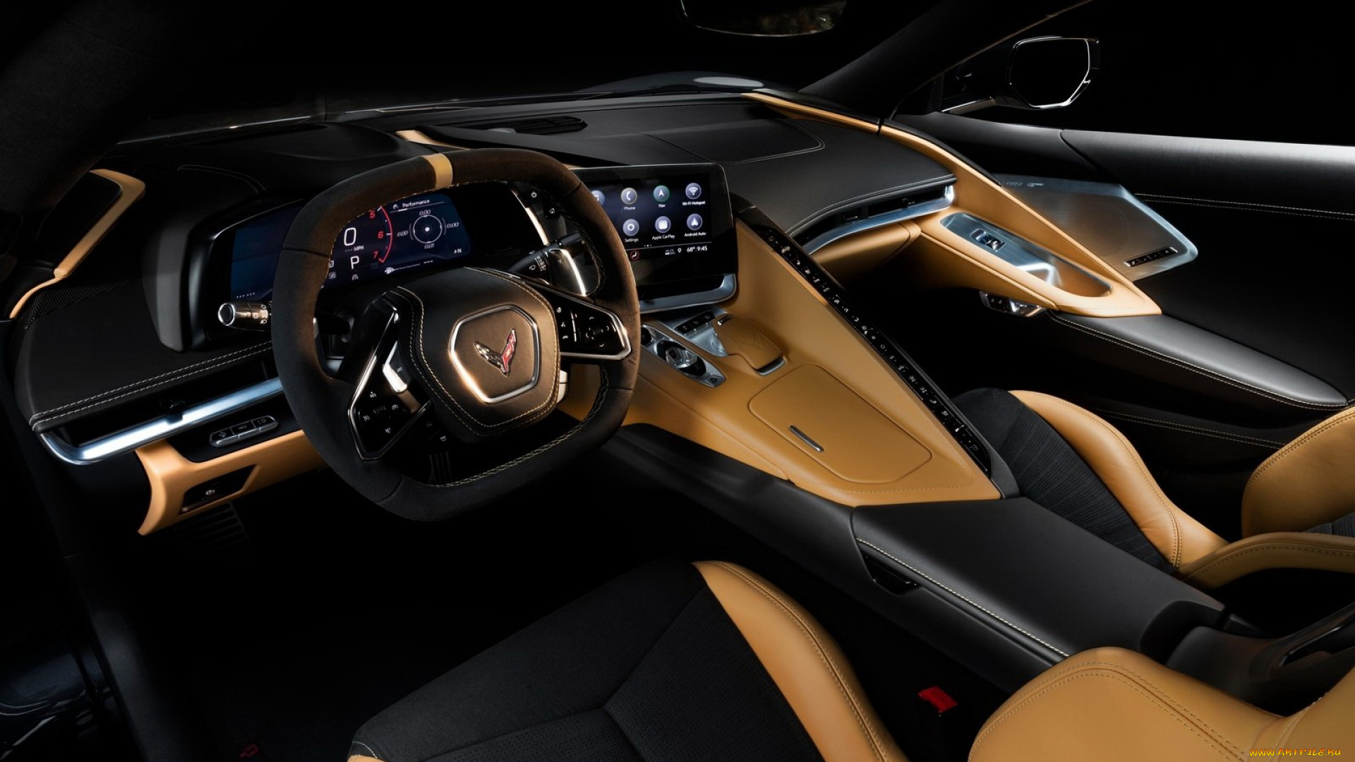 2020, chevrolet, corvette, c8, stingray, автомобили, интерьеры, салон, гиперкар, сhevrolet, corvette, c8, stingray, 2020, кожа, сиденье