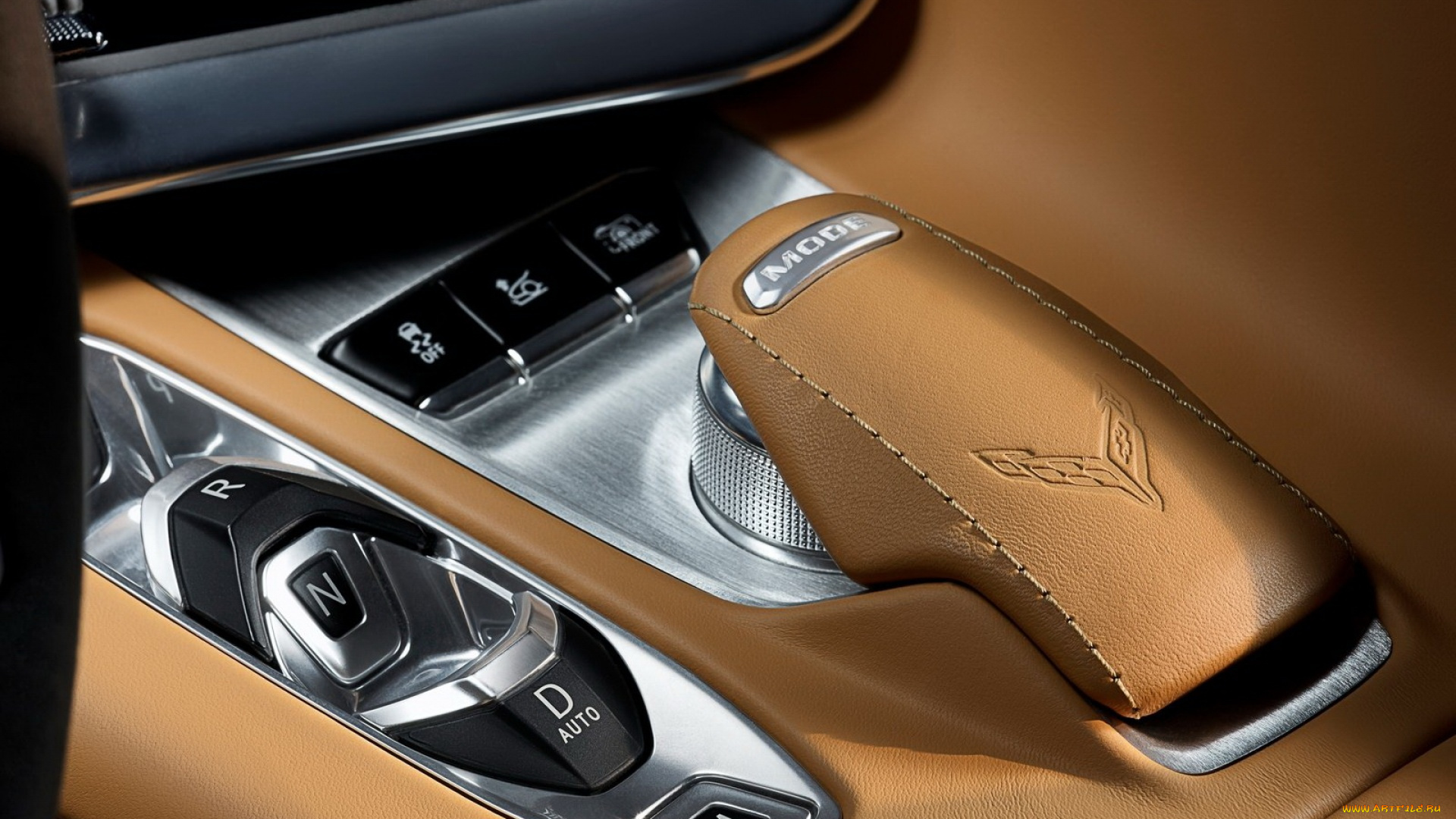 2020, chevrolet, corvette, c8, stingray, автомобили, фрагменты, автомобиля, салон, сhevrolet, corvette, c8, stingray, 2020, рычаг, кожа