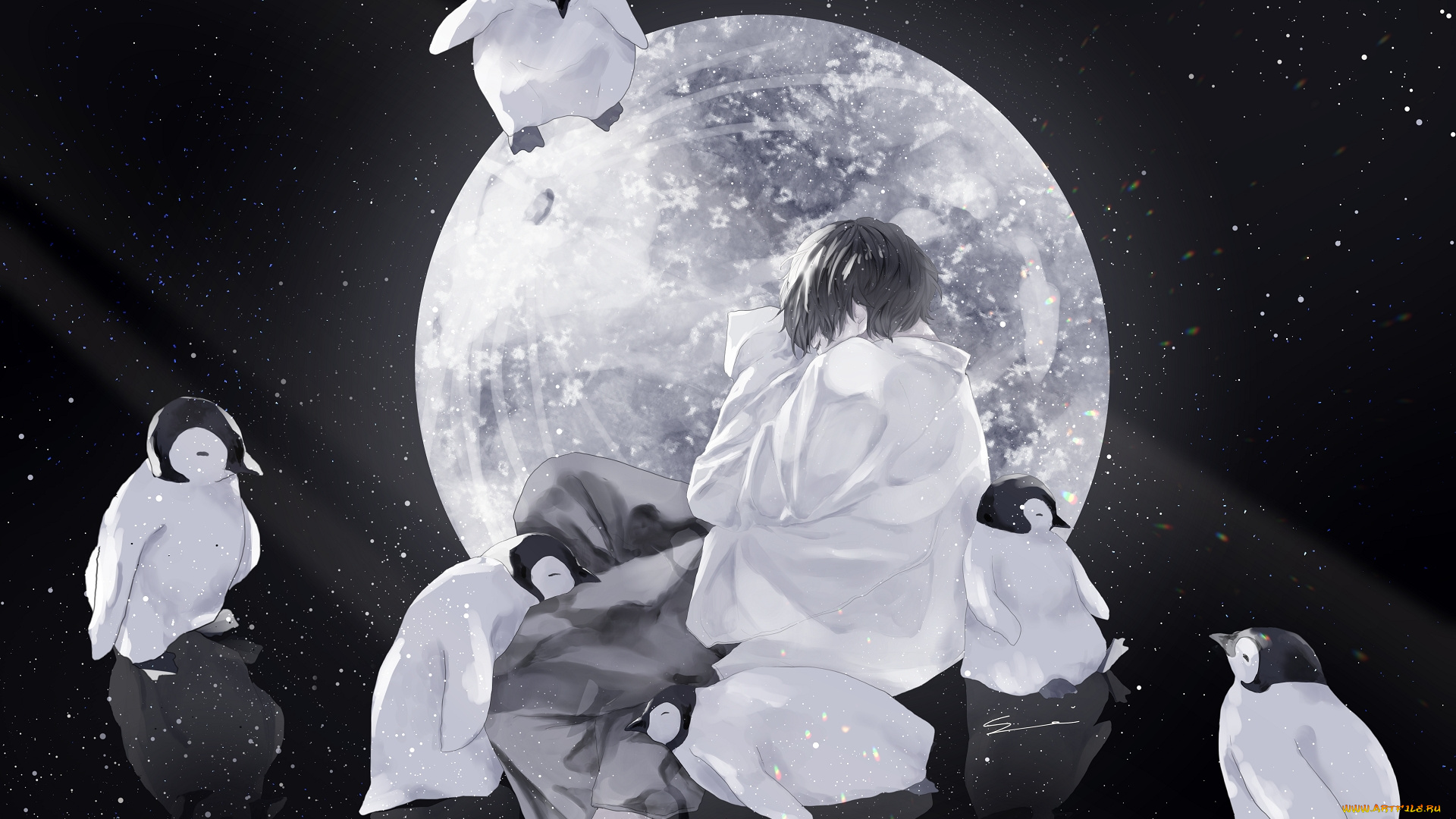 аниме, животные, , существа, парень