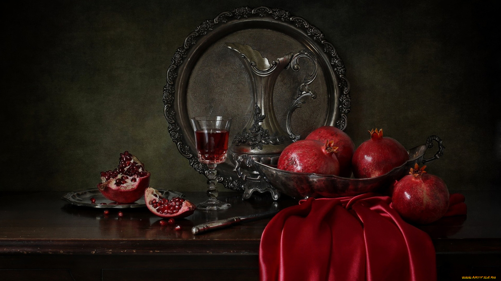 еда, гранат, зерна, вино