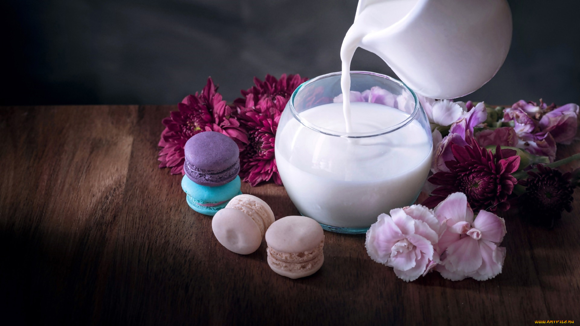 еда, макаруны, кувшин, молоко, гвоздика