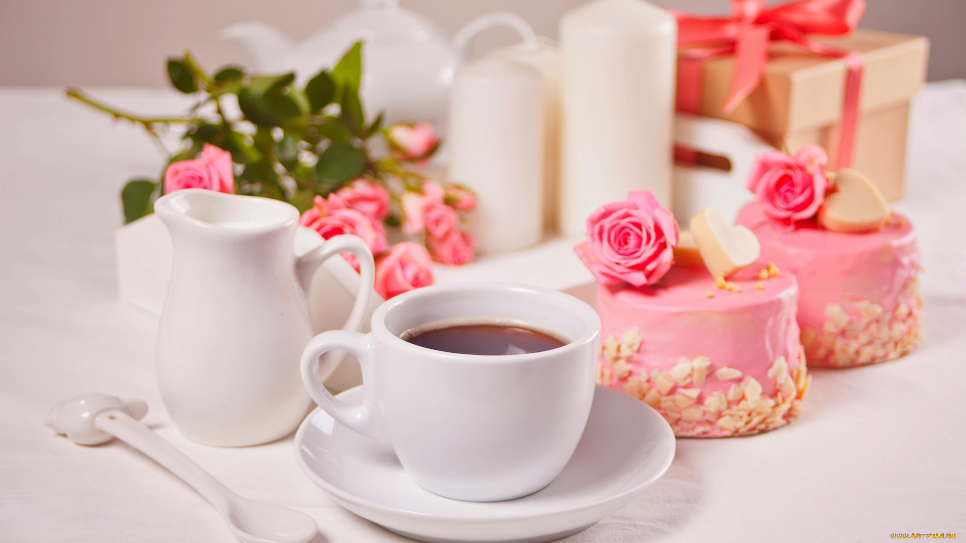 еда, пирожные, , кексы, , печенье, свечи, кофе