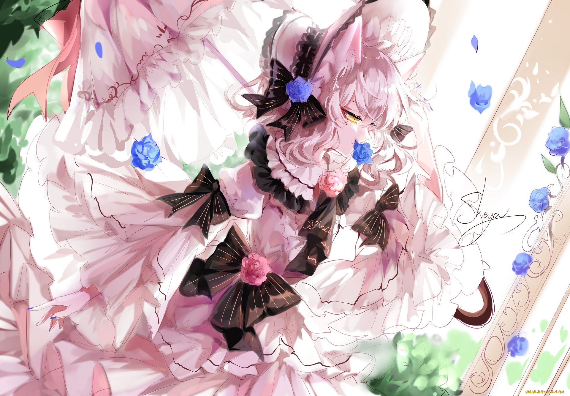 sheya, аниме, животные, , существа, девушка