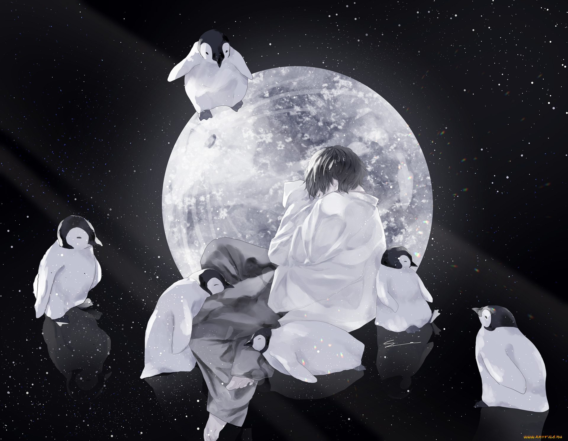 аниме, животные, , существа, парень