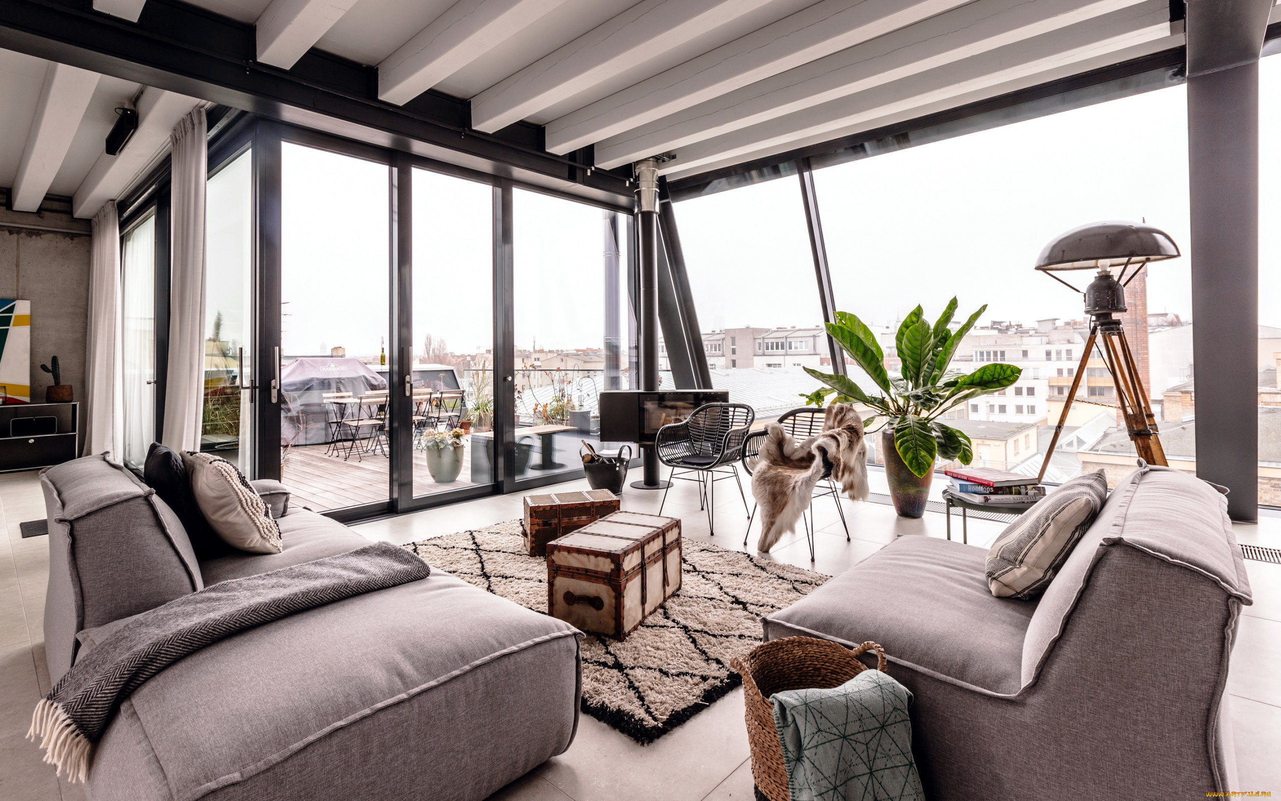 интерьер, гостиная, стильная, мебель