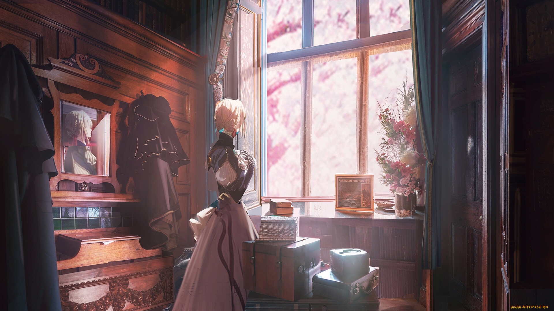 видео, игры, nier, , automata, 2в, андроид, девушка, комната, наряд, чемоданы