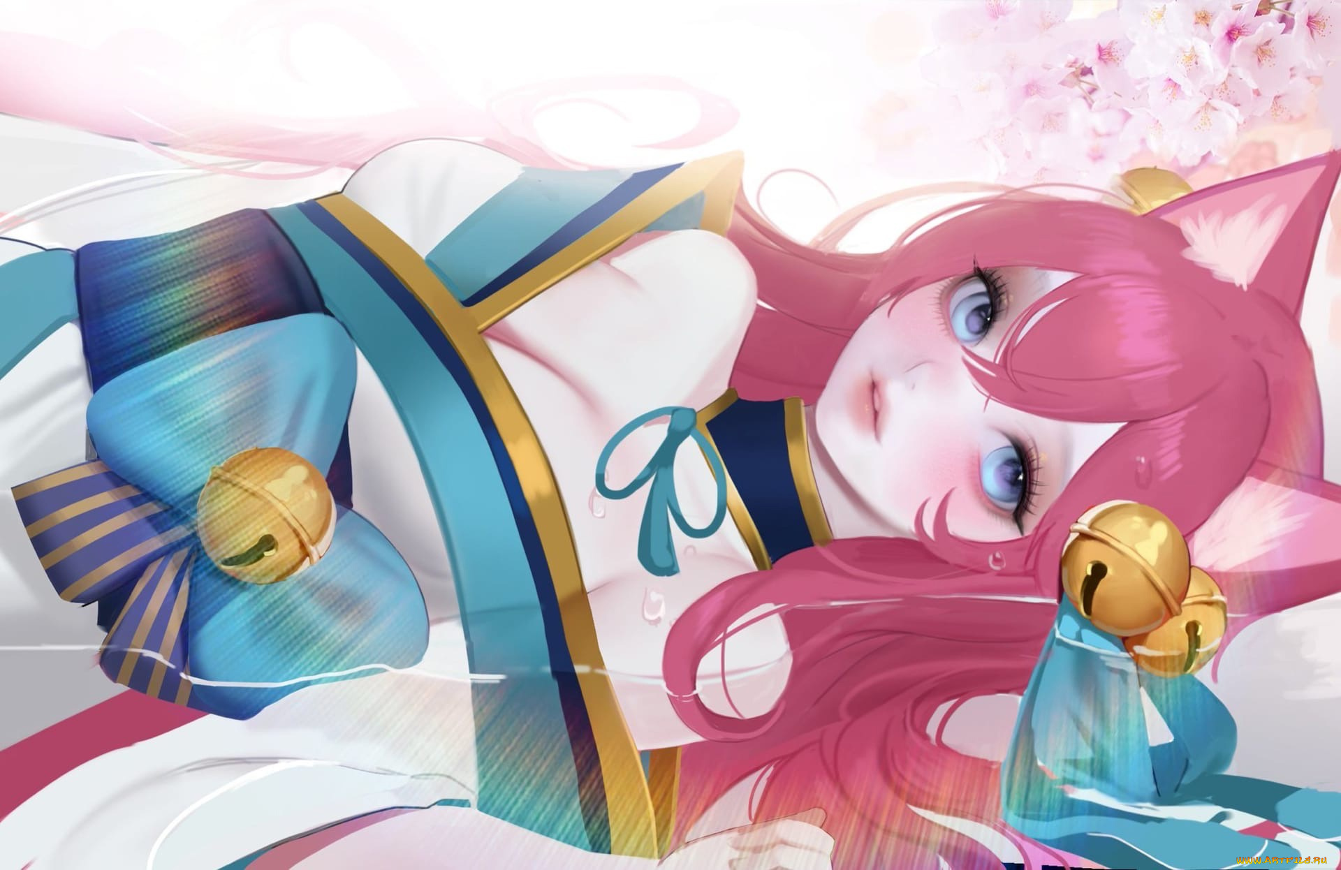 видео, игры, league, of, legends, ahri, ушки, колокольчики