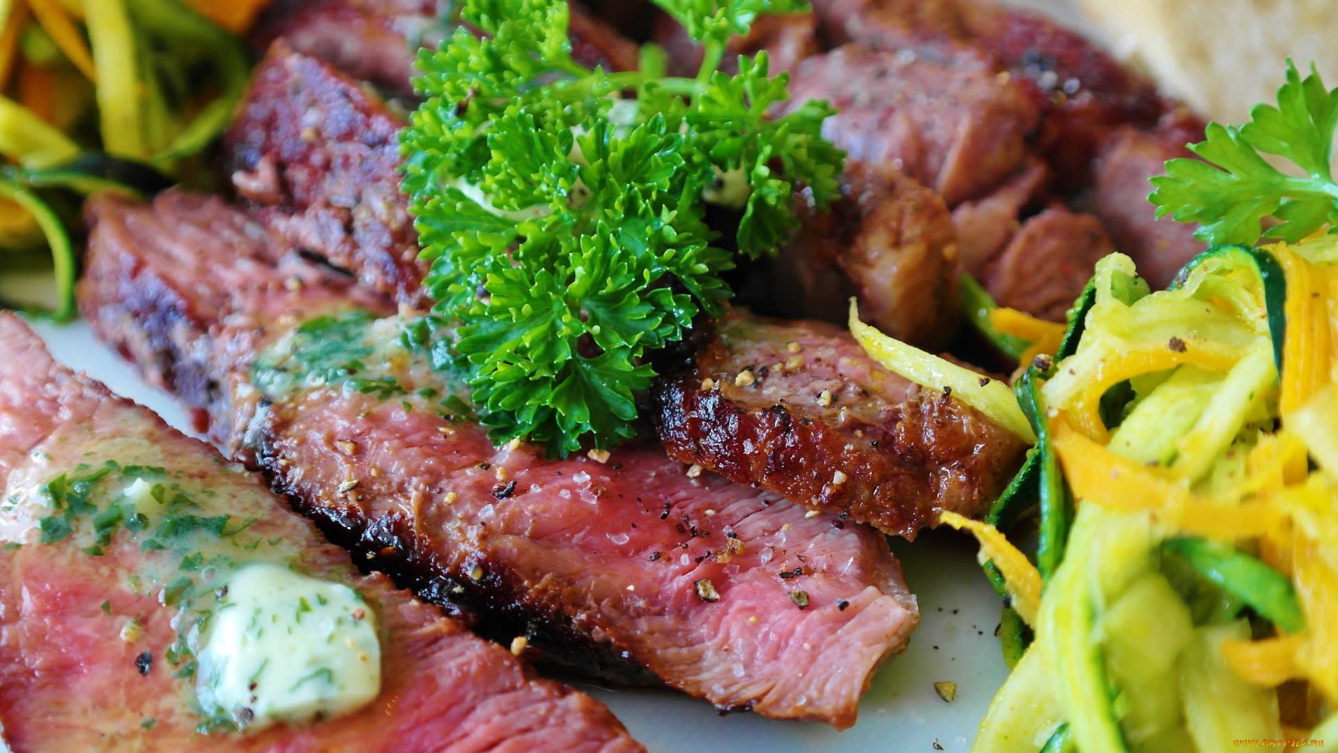 еда, мясные, блюда, петрушка, мясо, говядина, зелень