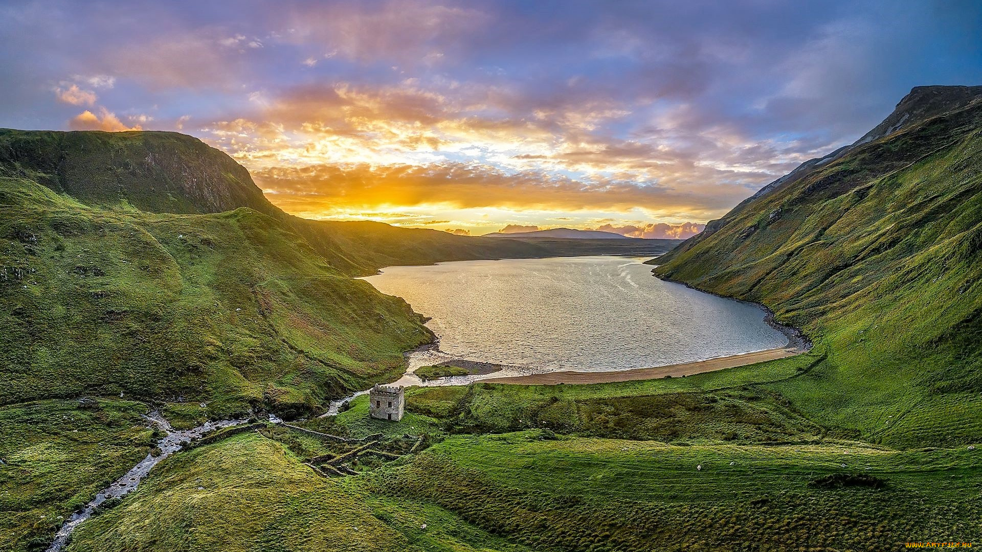 природа, реки, озера, озеро, река, горы, дом