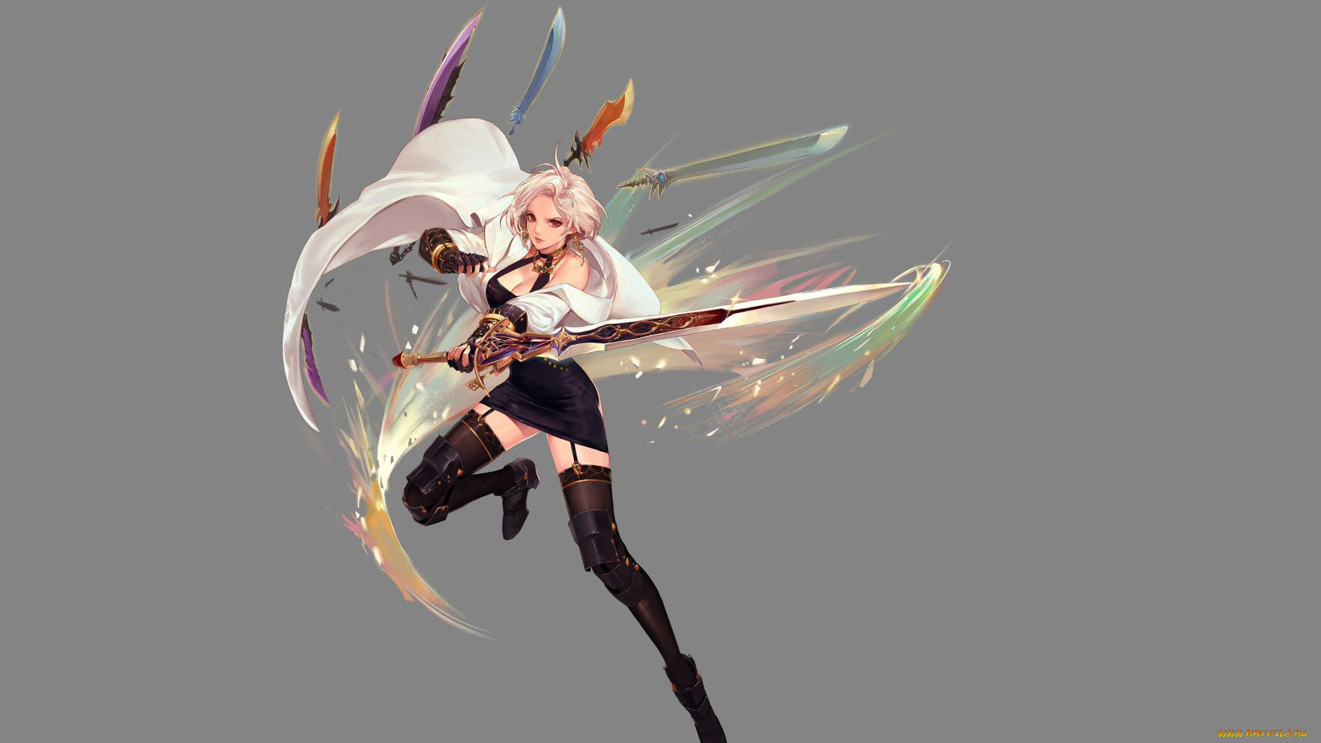 видео, игры, dungeon, fighter, online, девушка, мечи