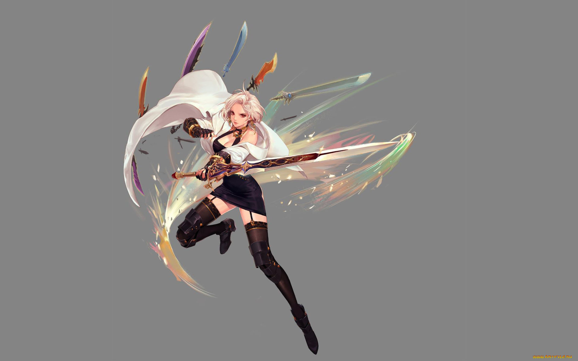 видео, игры, dungeon, fighter, online, девушка, мечи