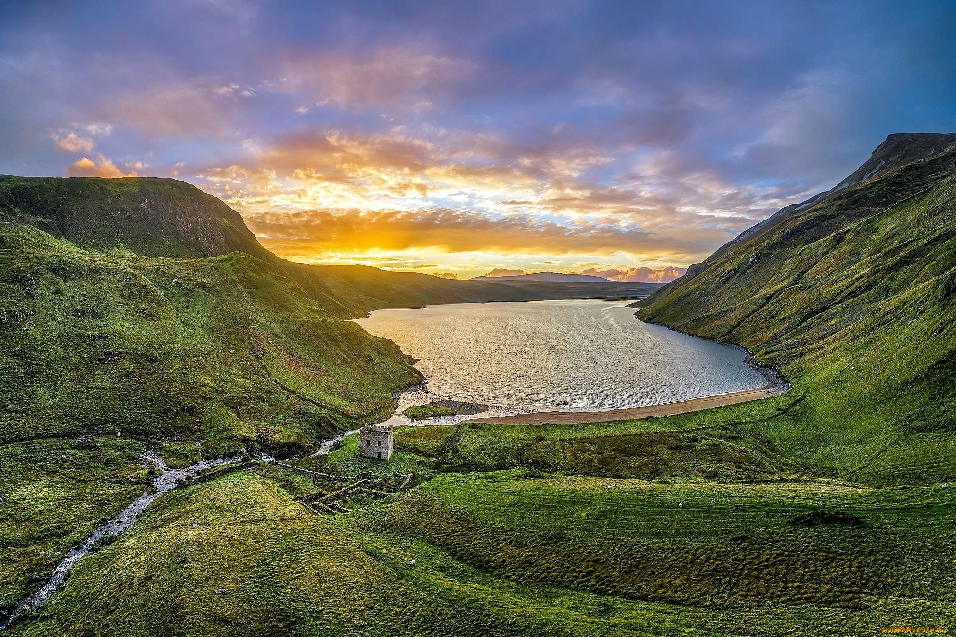 природа, реки, озера, озеро, река, горы, дом