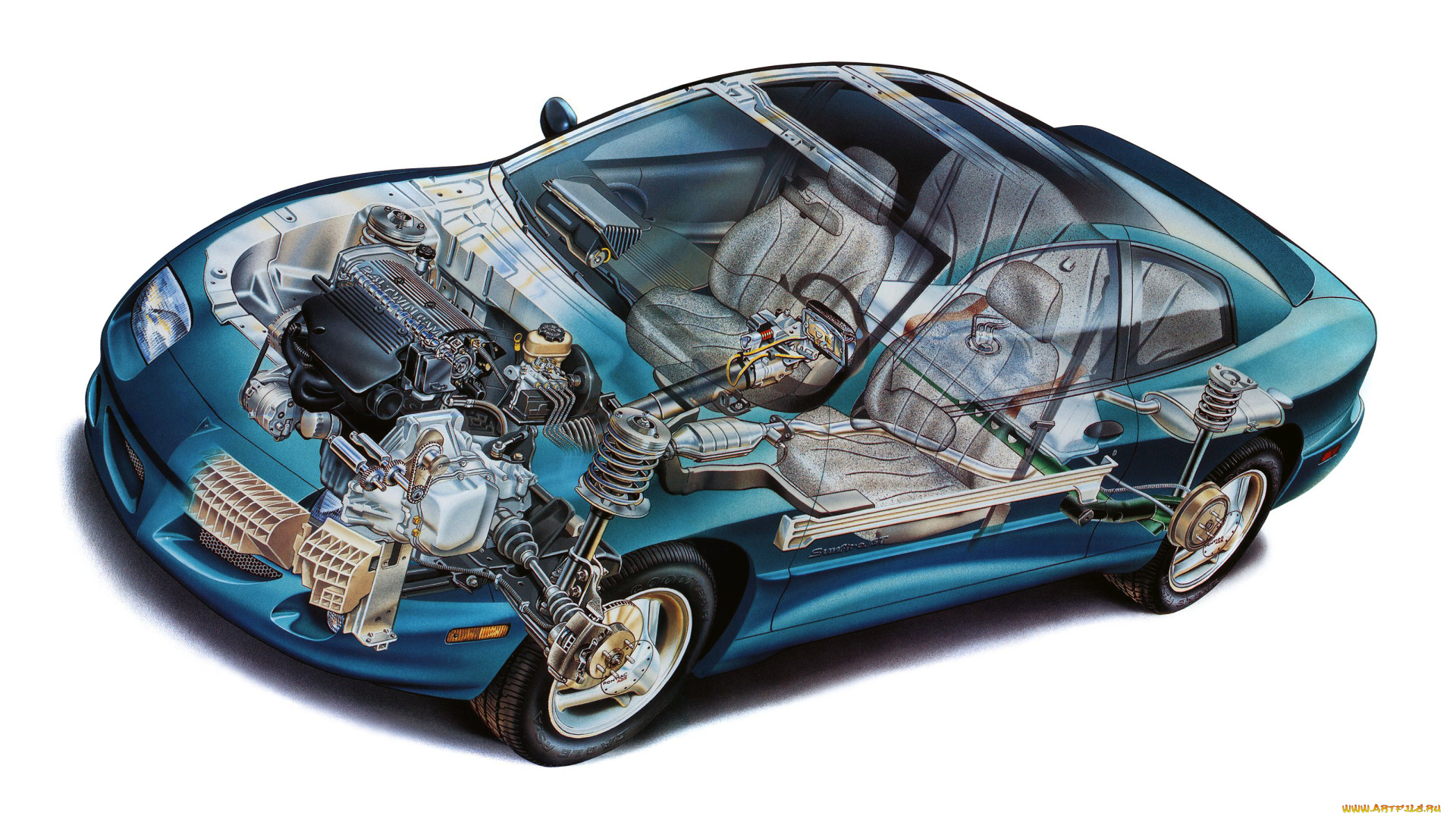 автомобили, рентген, pontiac