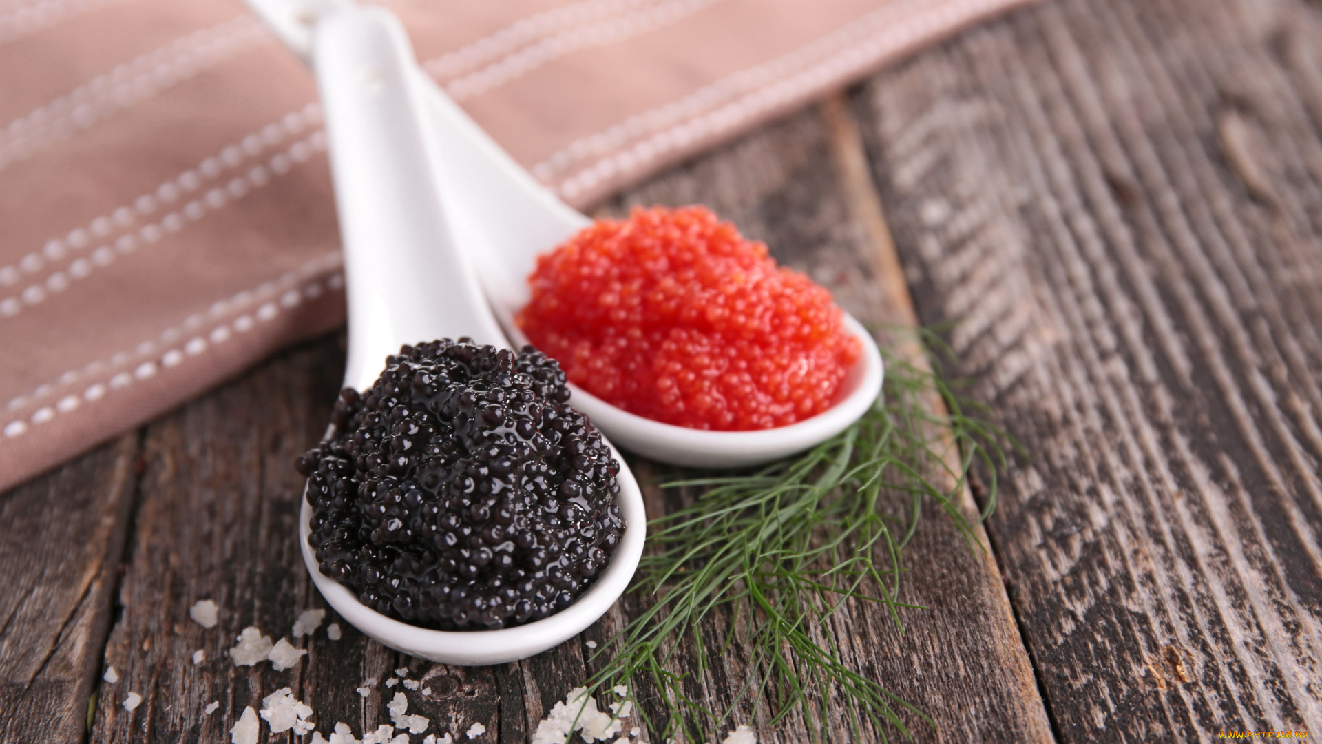 еда, икра, укроп, соль, красная, черная, деликатес