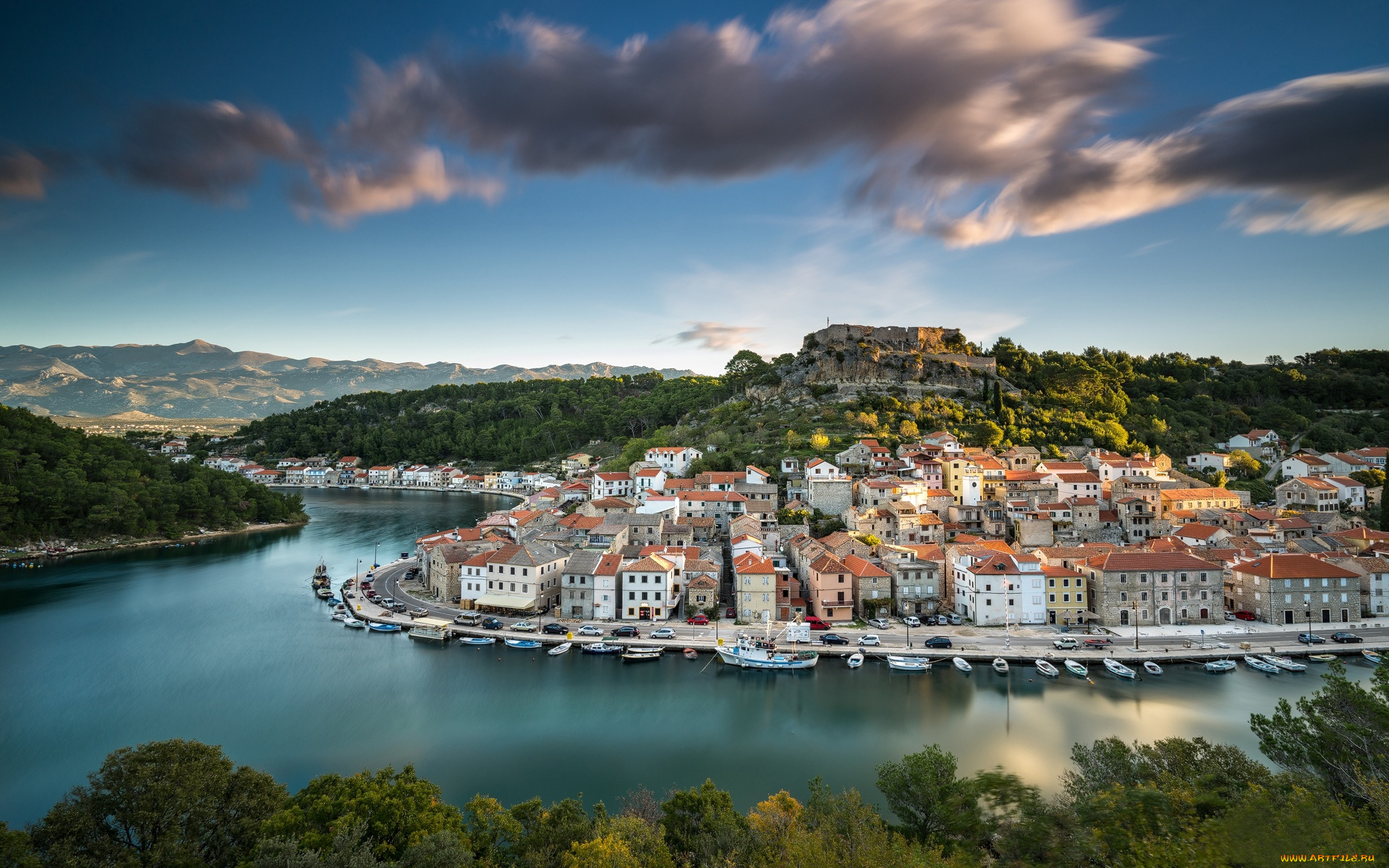novigrad, mirna, river, croatia, города, -, панорамы, mirna, river