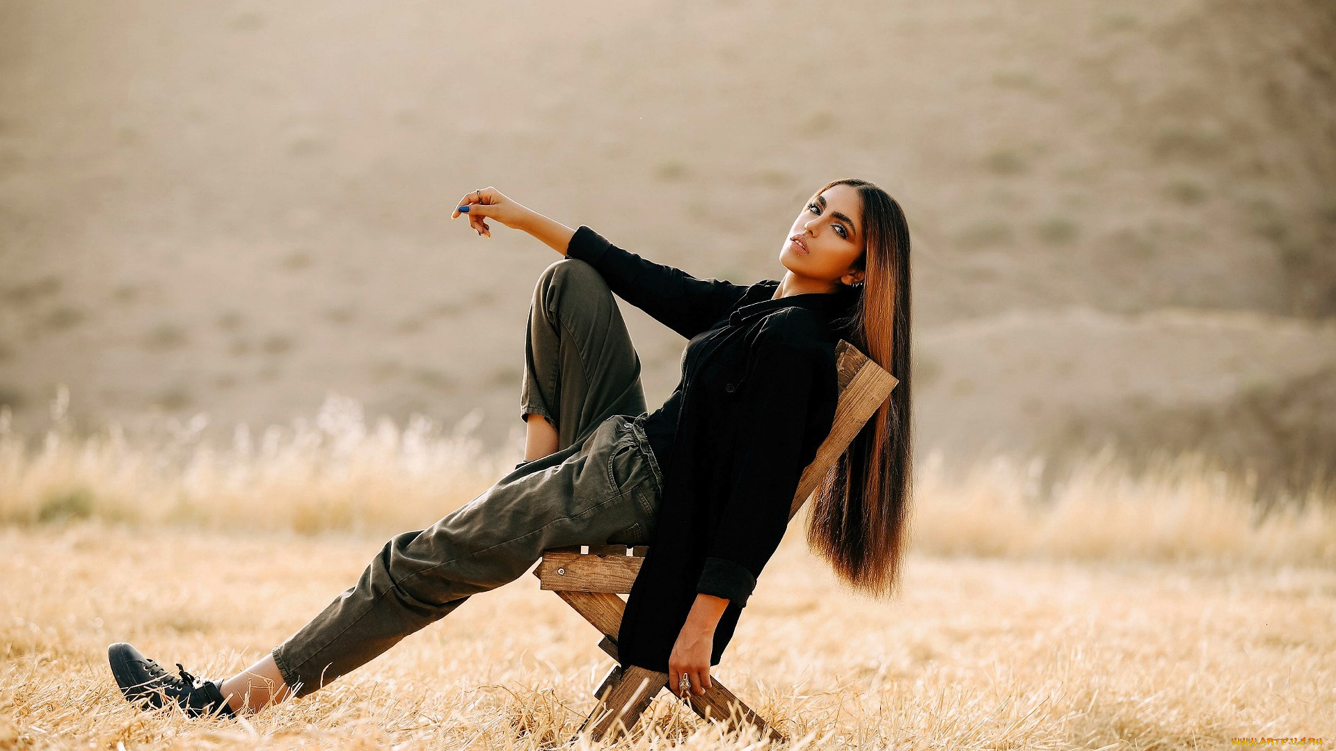 девушки, -, брюнетки, , шатенки, шатенка, пальто, брюки, стол, лужайка