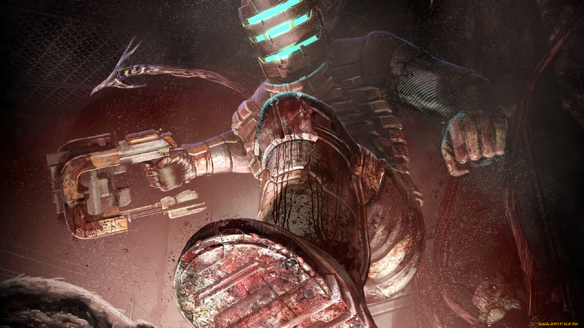 видео, игры, dead, space, персонаж, маска, оружие, ботинок, монстр