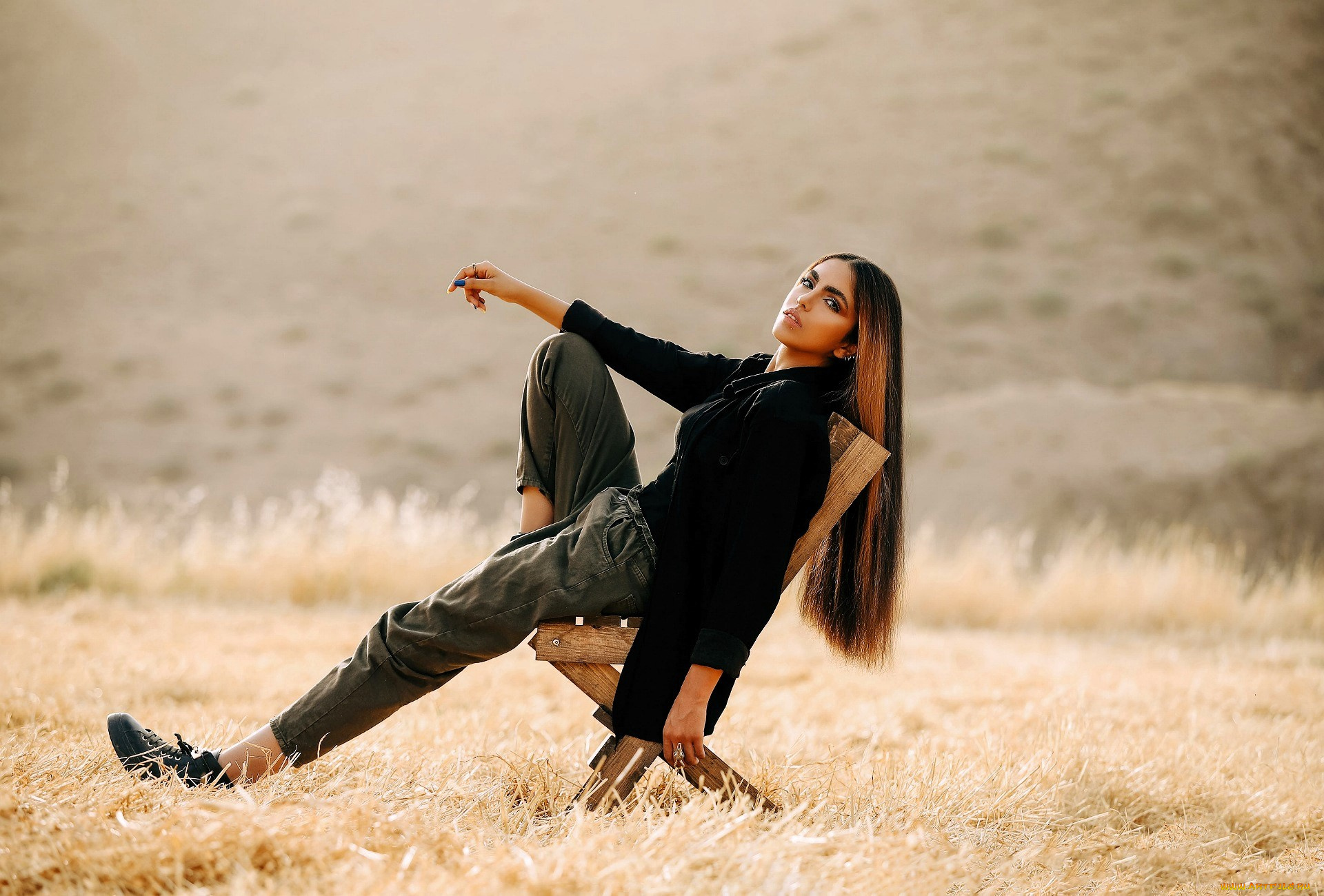 девушки, -, брюнетки, , шатенки, шатенка, пальто, брюки, стол, лужайка