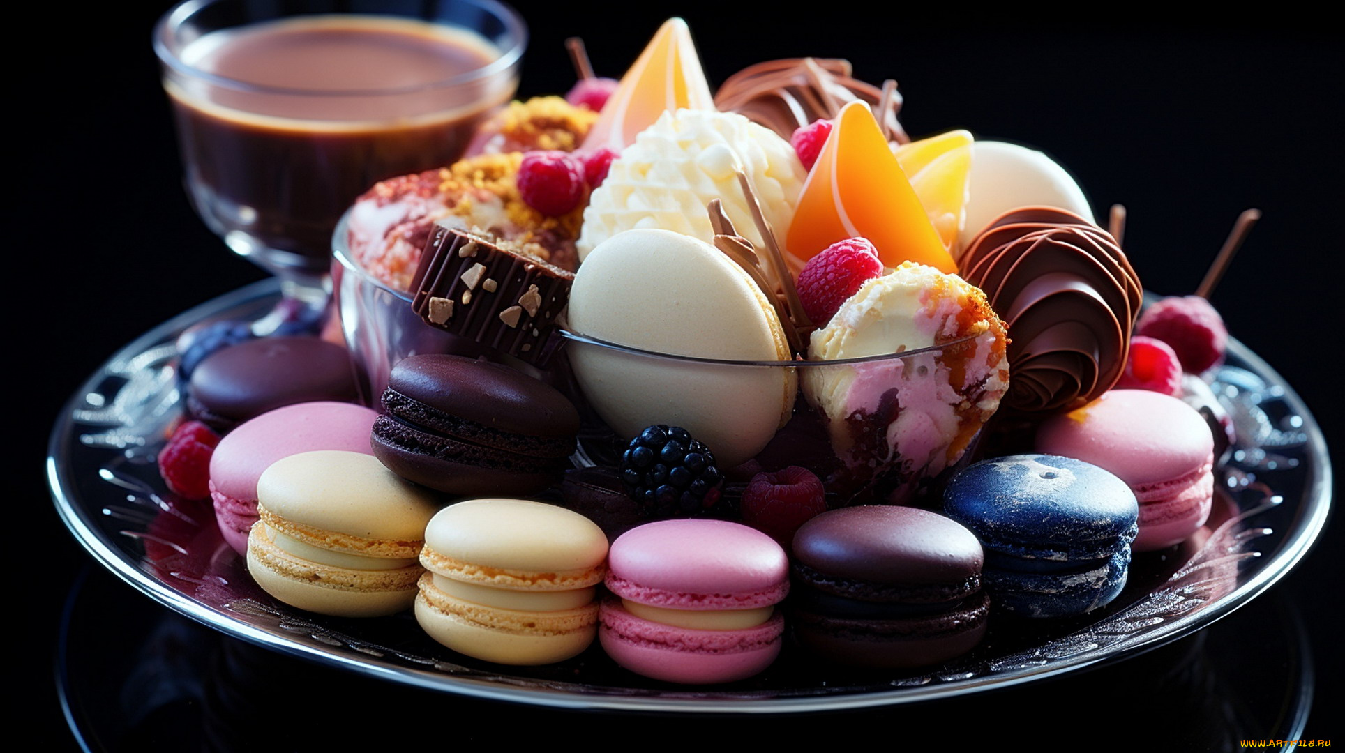 3д, графика, еда-, food, макаруны