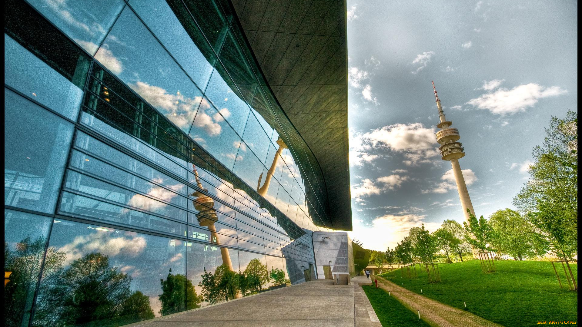 bmw, welt, showroom, olympiapark, bavaria, города, здания, дома