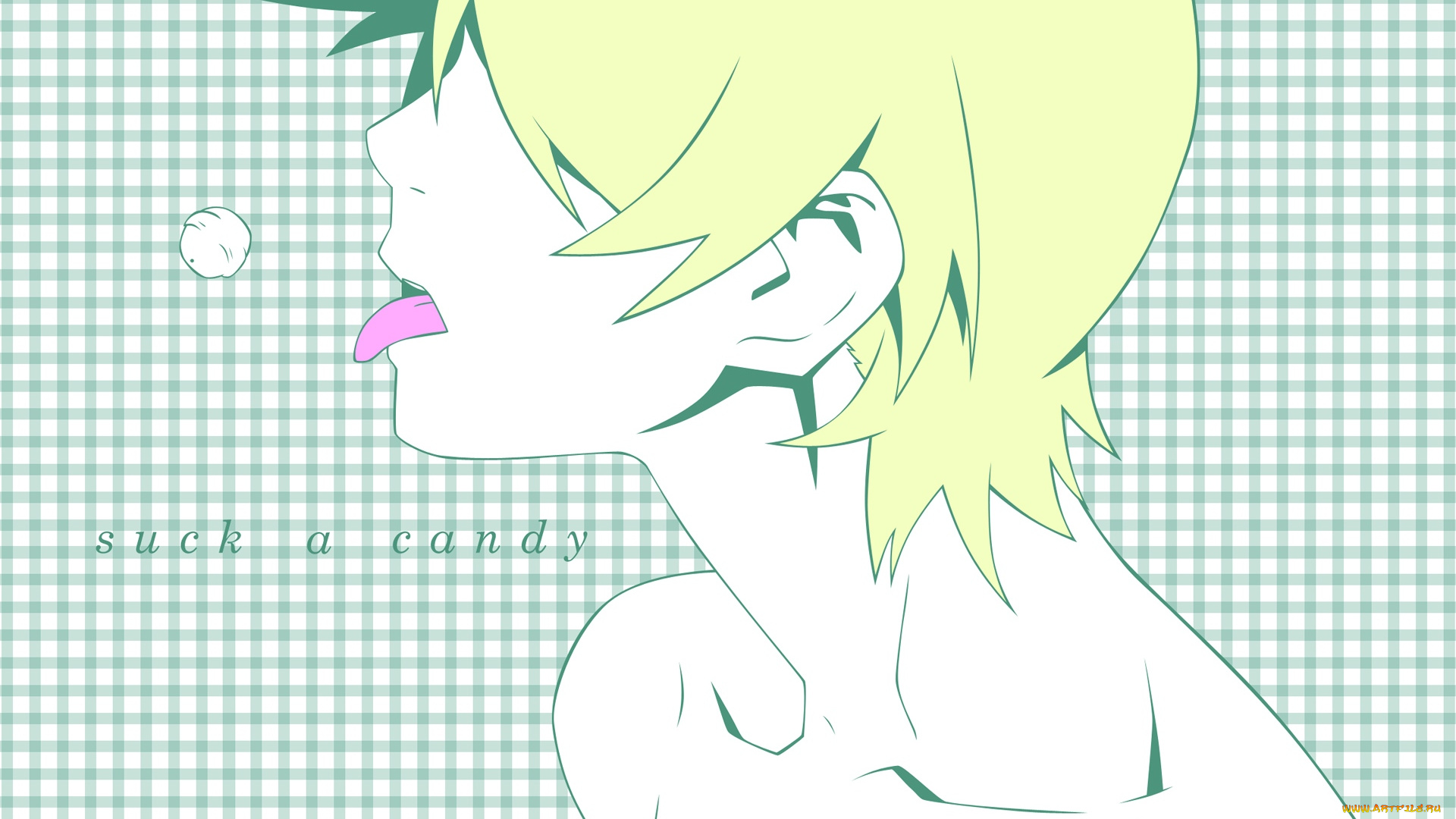 аниме, bakemonogatari, конфета, язык