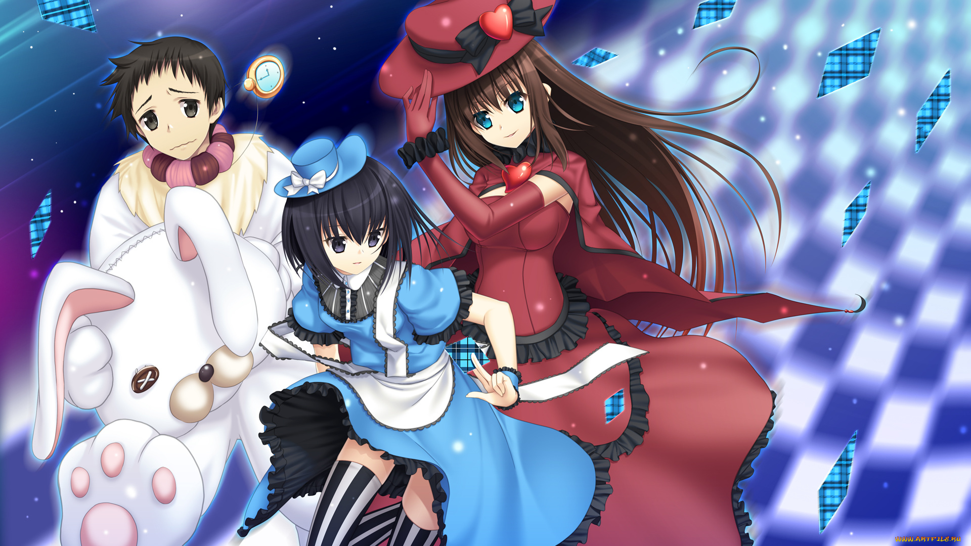 аниме, mahou, tsukai, no, yoru, парень, девушки