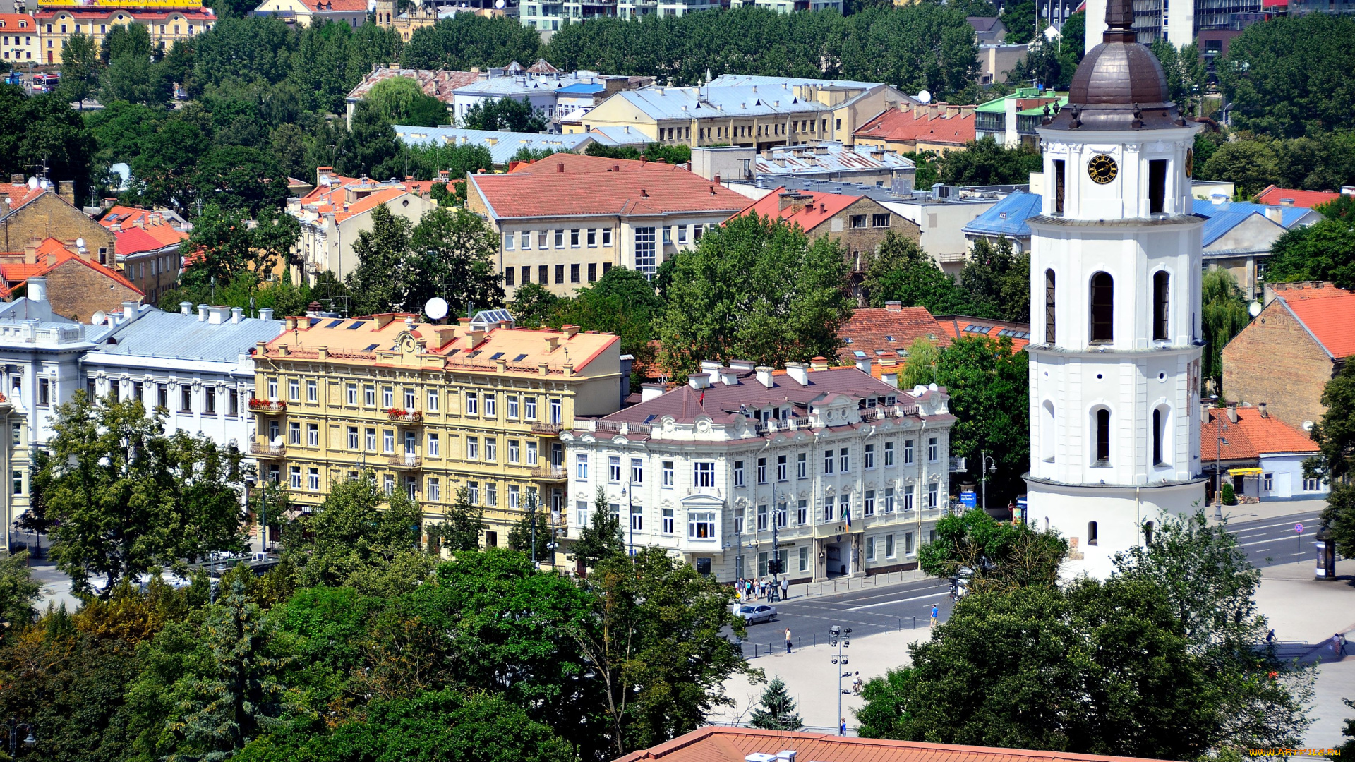 города, вильнюс, литва, крыши, дома, здания