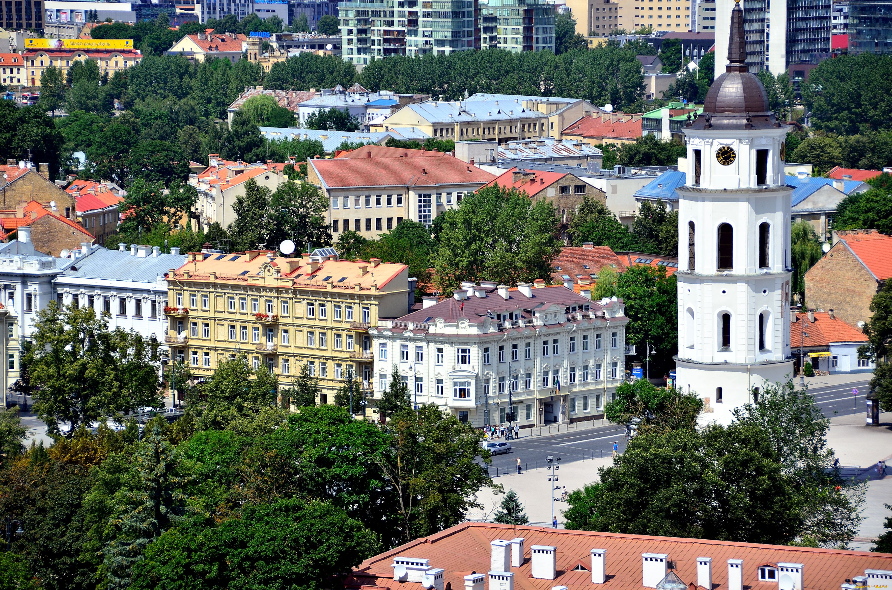 города, вильнюс, литва, крыши, дома, здания