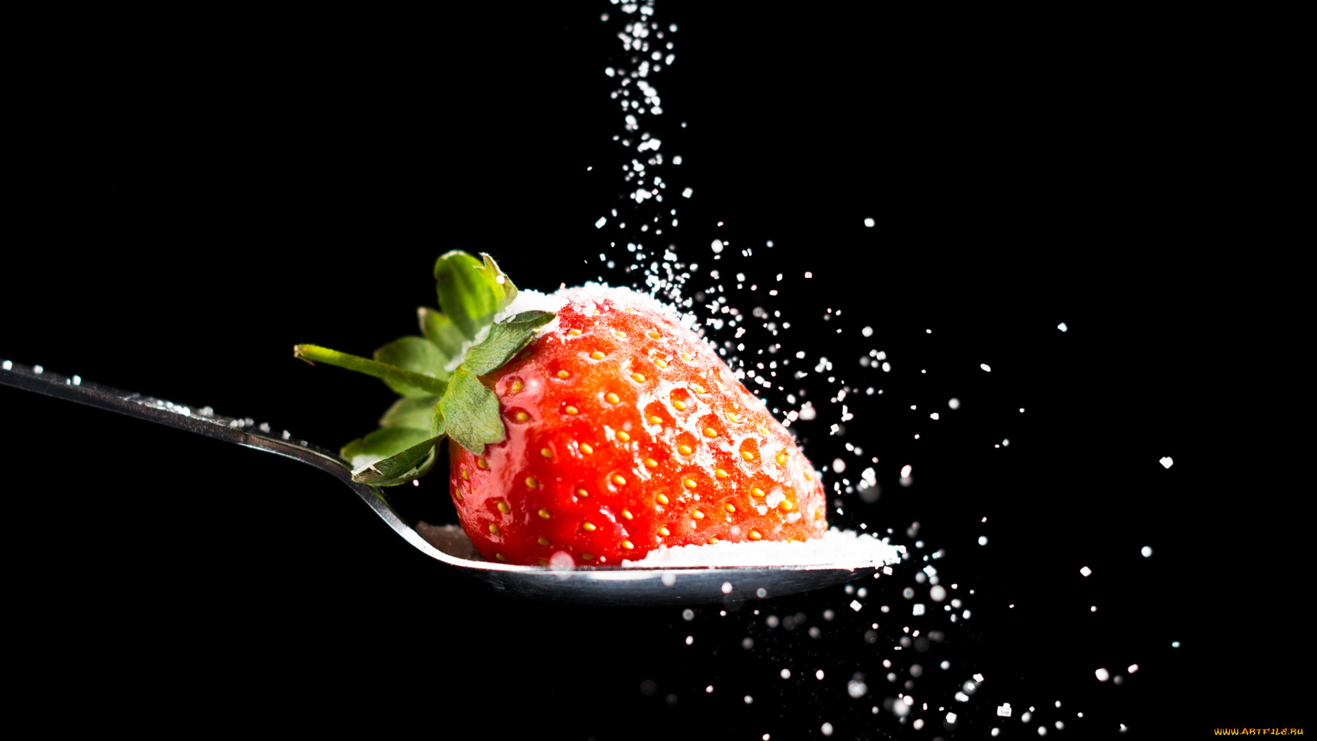 еда, клубника, земляника, ягода, сахар