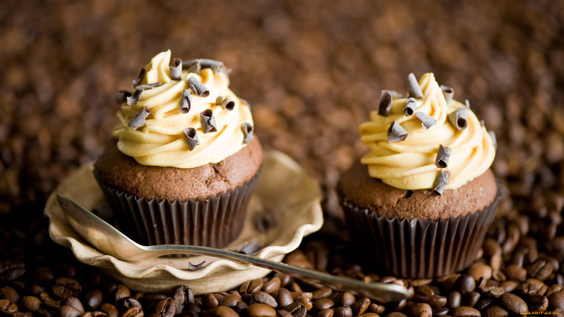 еда, пирожные, кексы, печенье, кофейные, зёрна, кексики, ложка