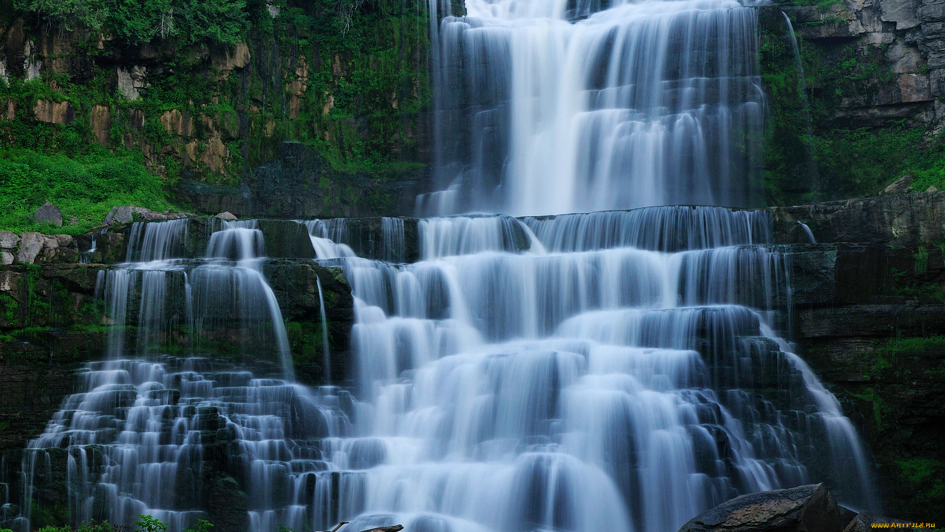 водопад, природа, водопады, река, пейзаж, скалы
