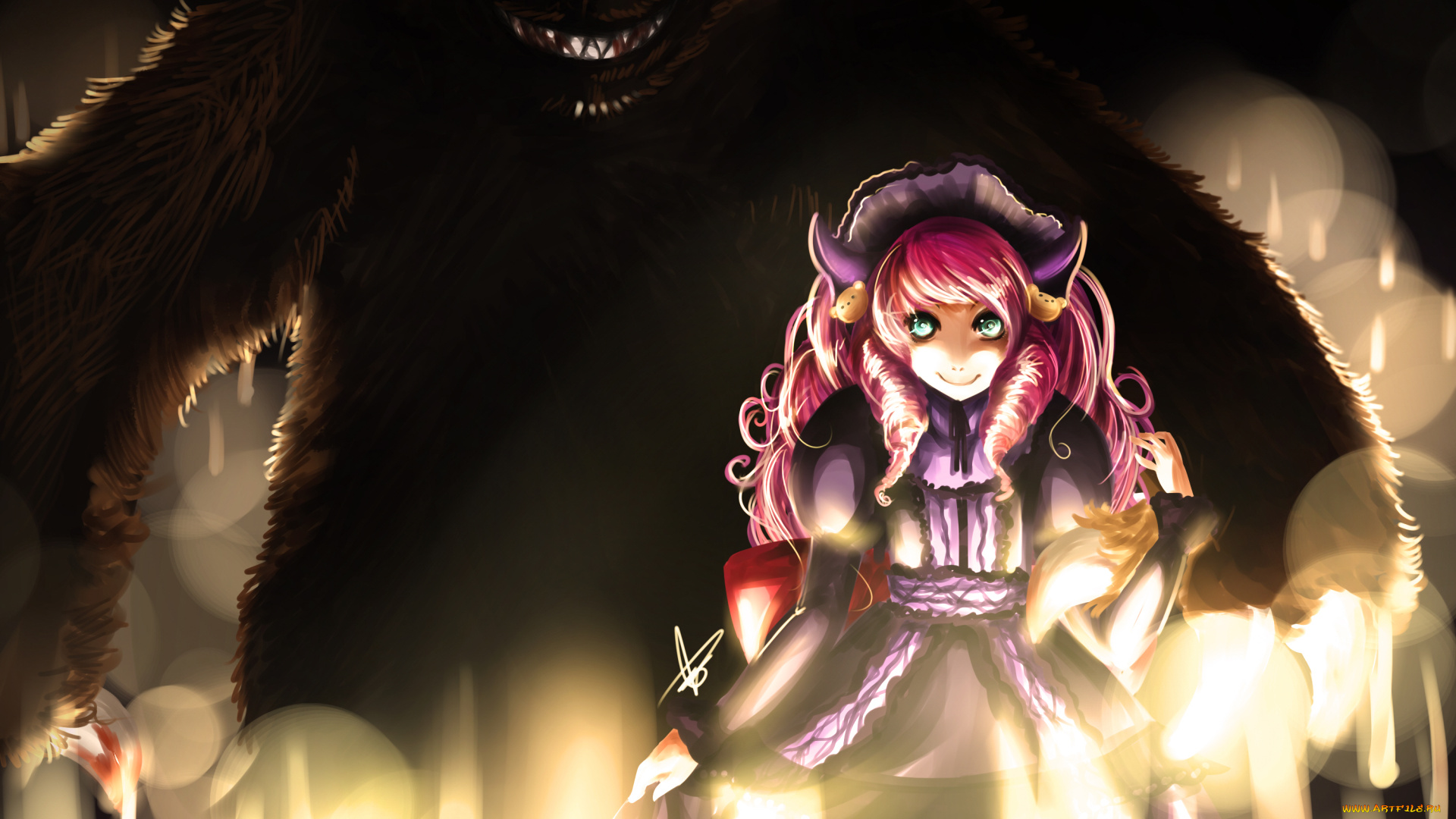 аниме, -angels, &, demons, девочка, монстр