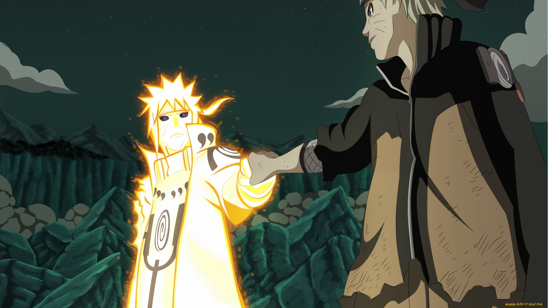 аниме, naruto, манга, наруто, уроганные, хроники, минато, намикадзе, ночь, эдо-тенсей, сын, отец