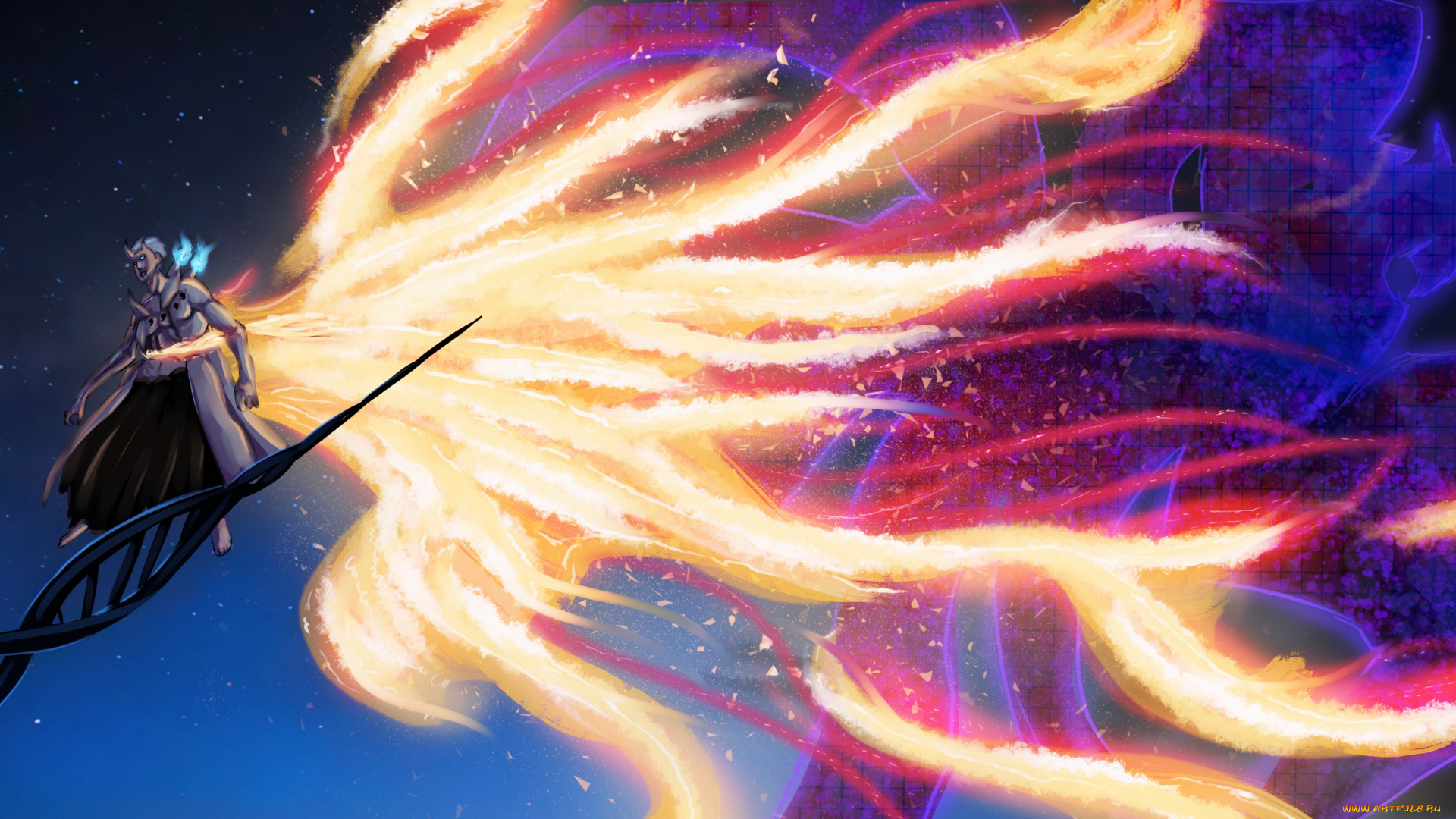 аниме, naruto, ночь, обито, учиха, сияние, парень