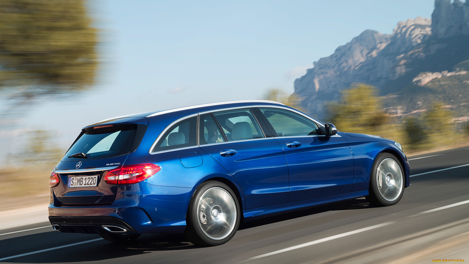 автомобили, mercedes-benz, c, 250, amg, line, estate, 2014г, синий, s205