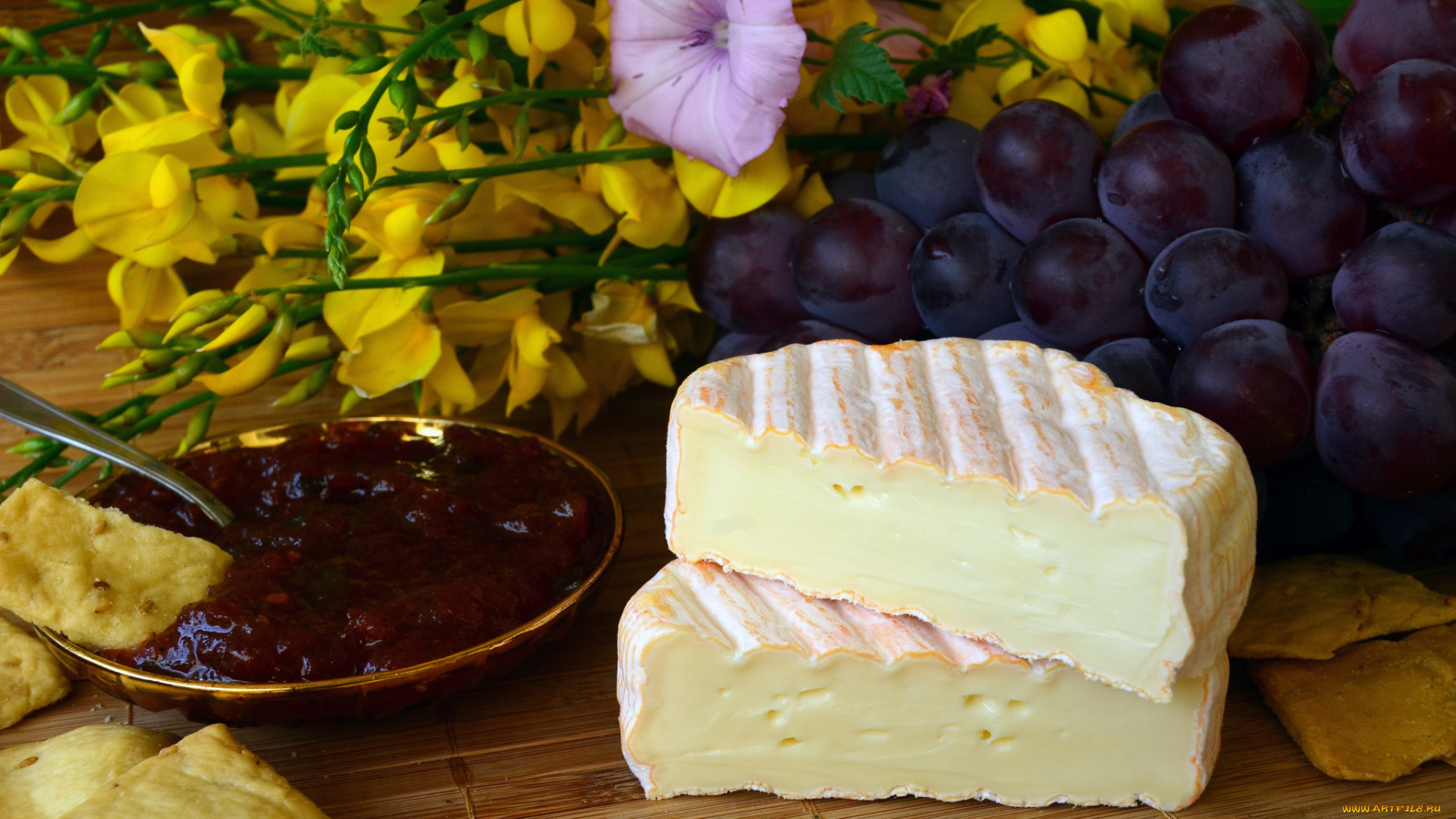 еда, сырные, изделия, сыр, цветы