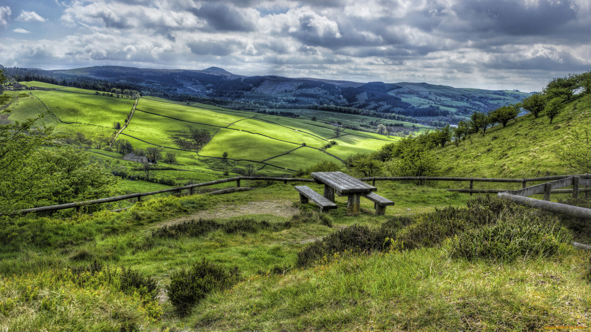 природа, пейзажи, панорама, стамейка, холмы, равнина