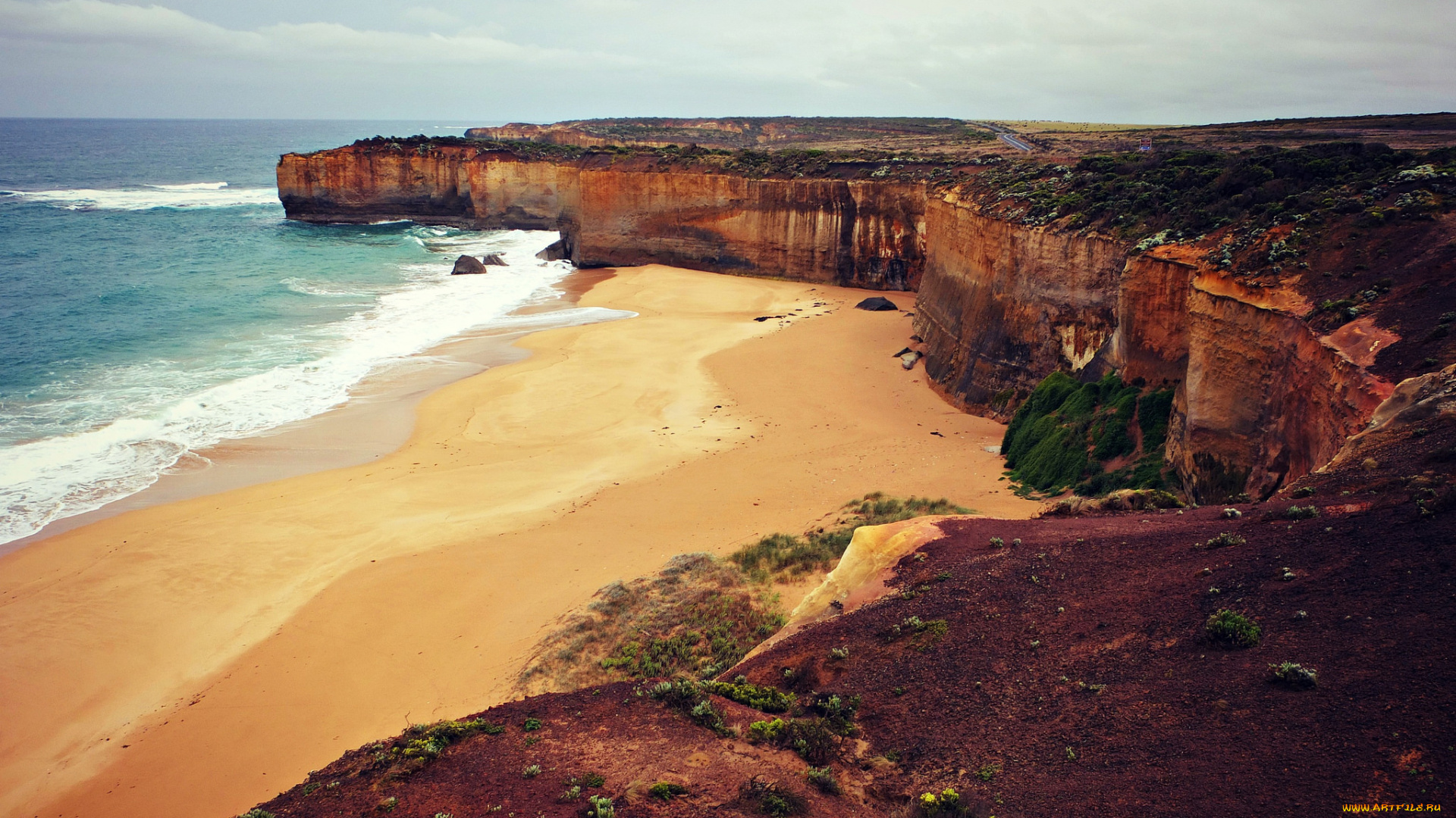 природа, побережье, горизонт, скалы, океан