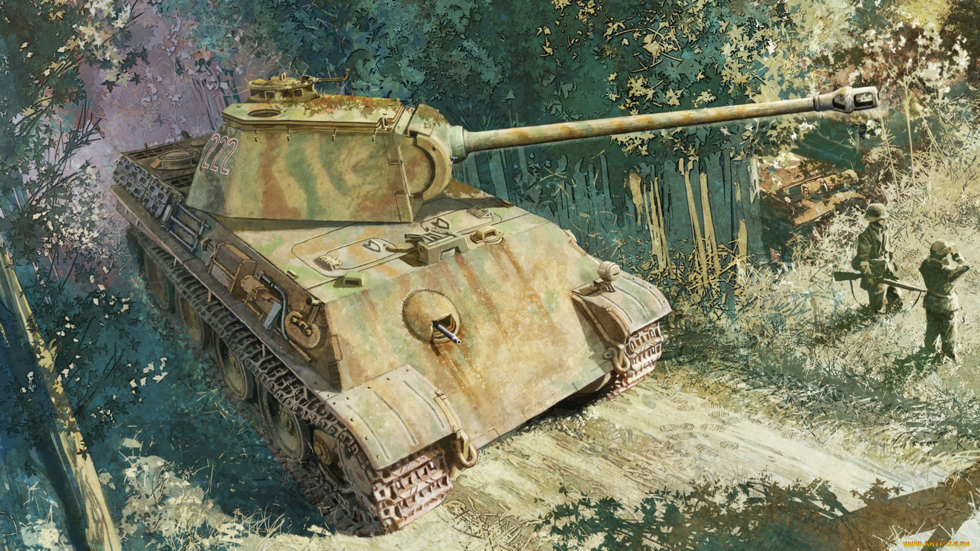 рисованные, армия, танк