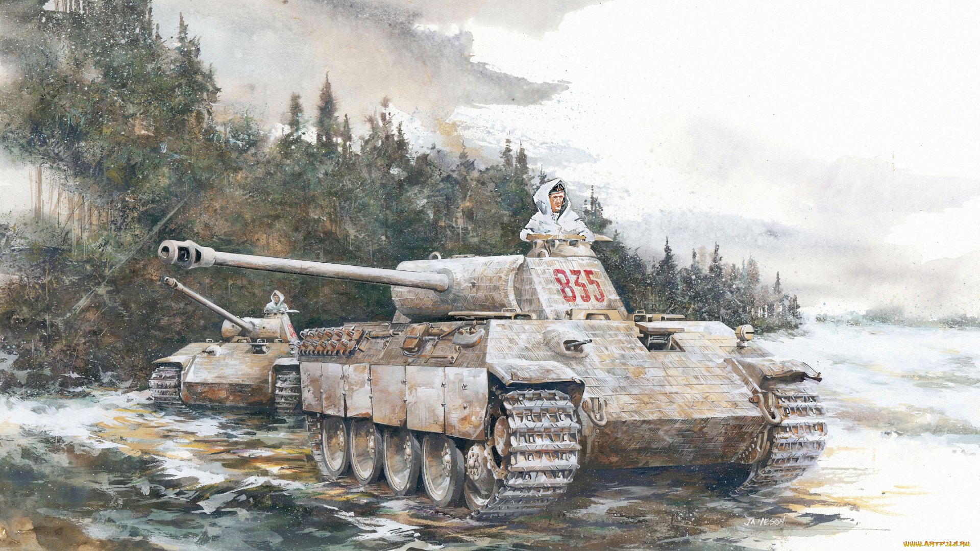 рисованные, армия, танк