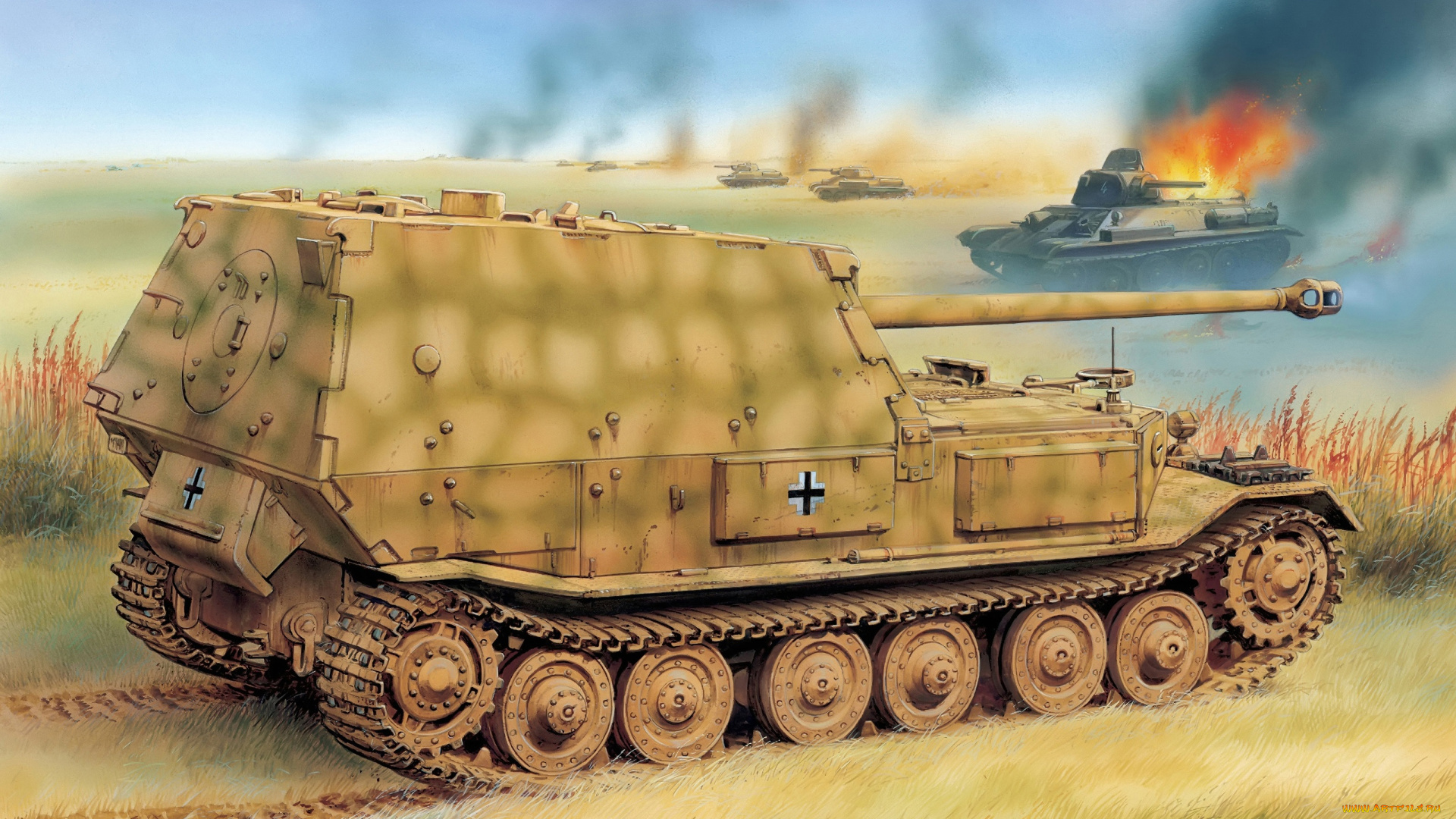 рисованные, армия, танк