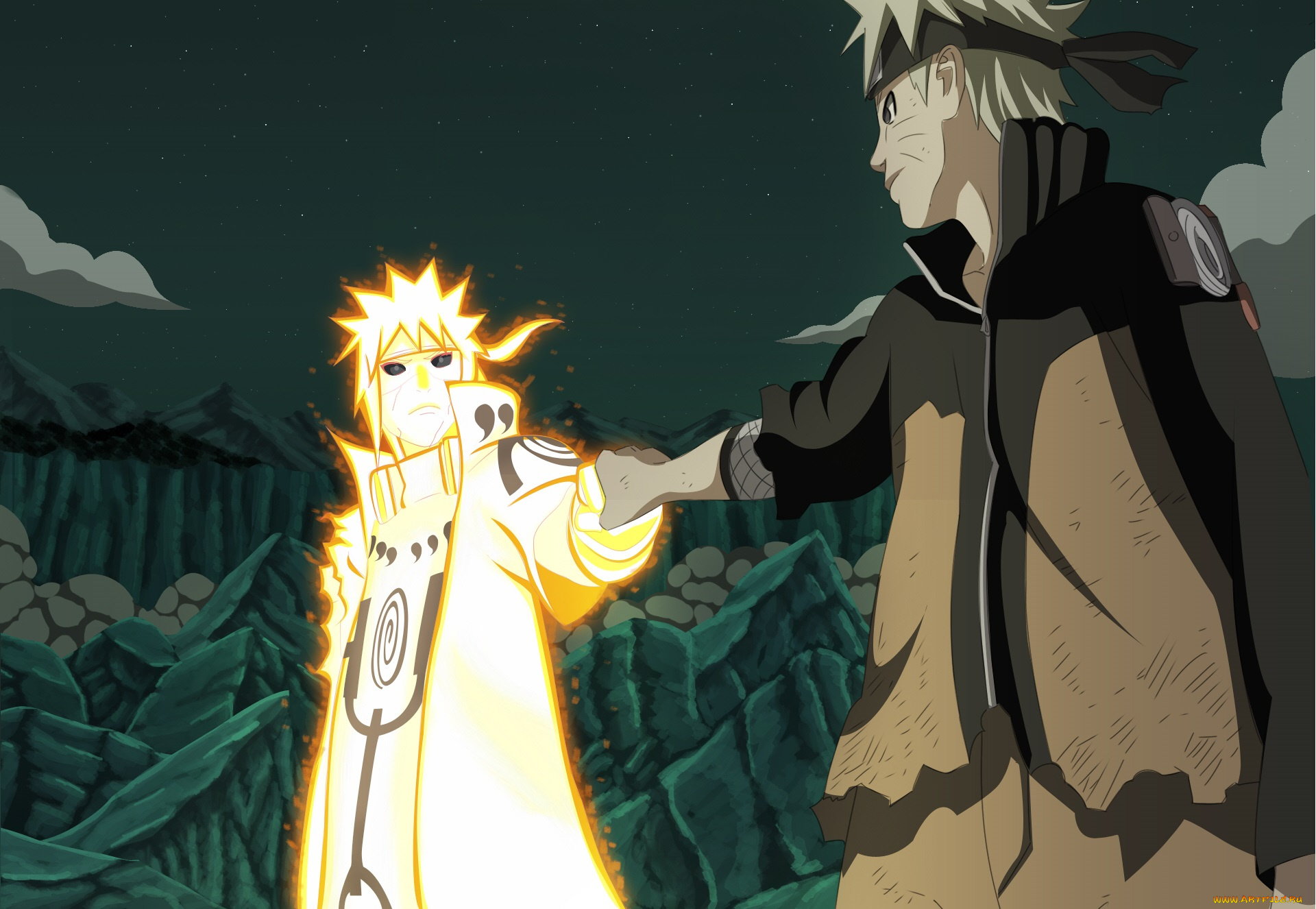 аниме, naruto, манга, наруто, уроганные, хроники, минато, намикадзе, ночь, эдо-тенсей, сын, отец