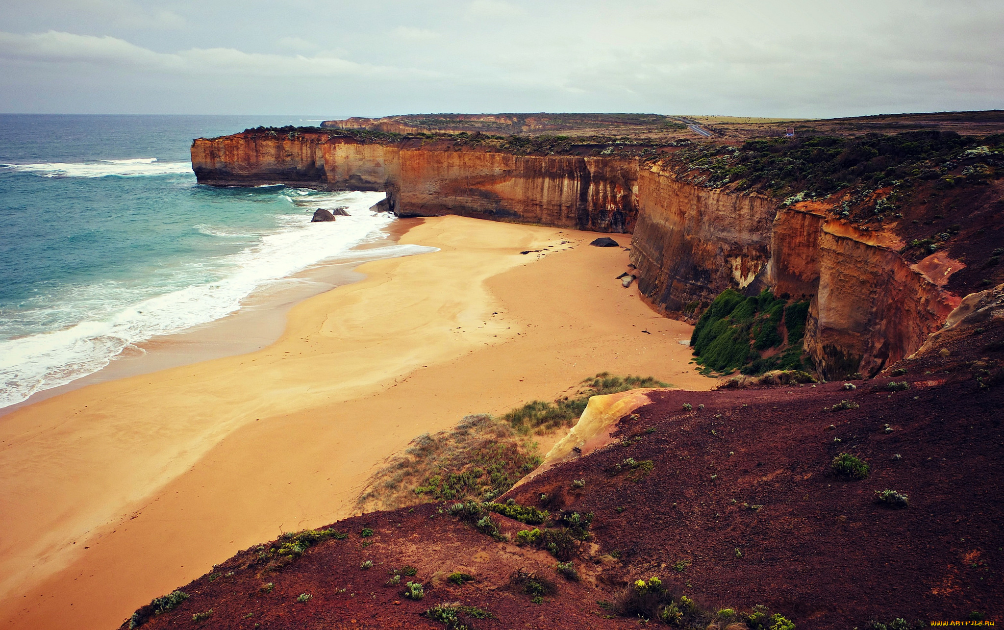 природа, побережье, горизонт, скалы, океан