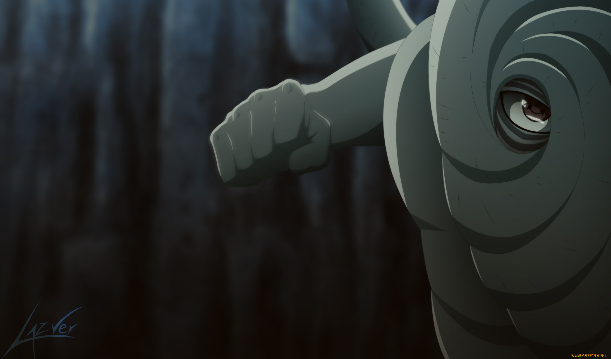 аниме, naruto, манга, обито, учиха, белый, зетцу, кулак, маска