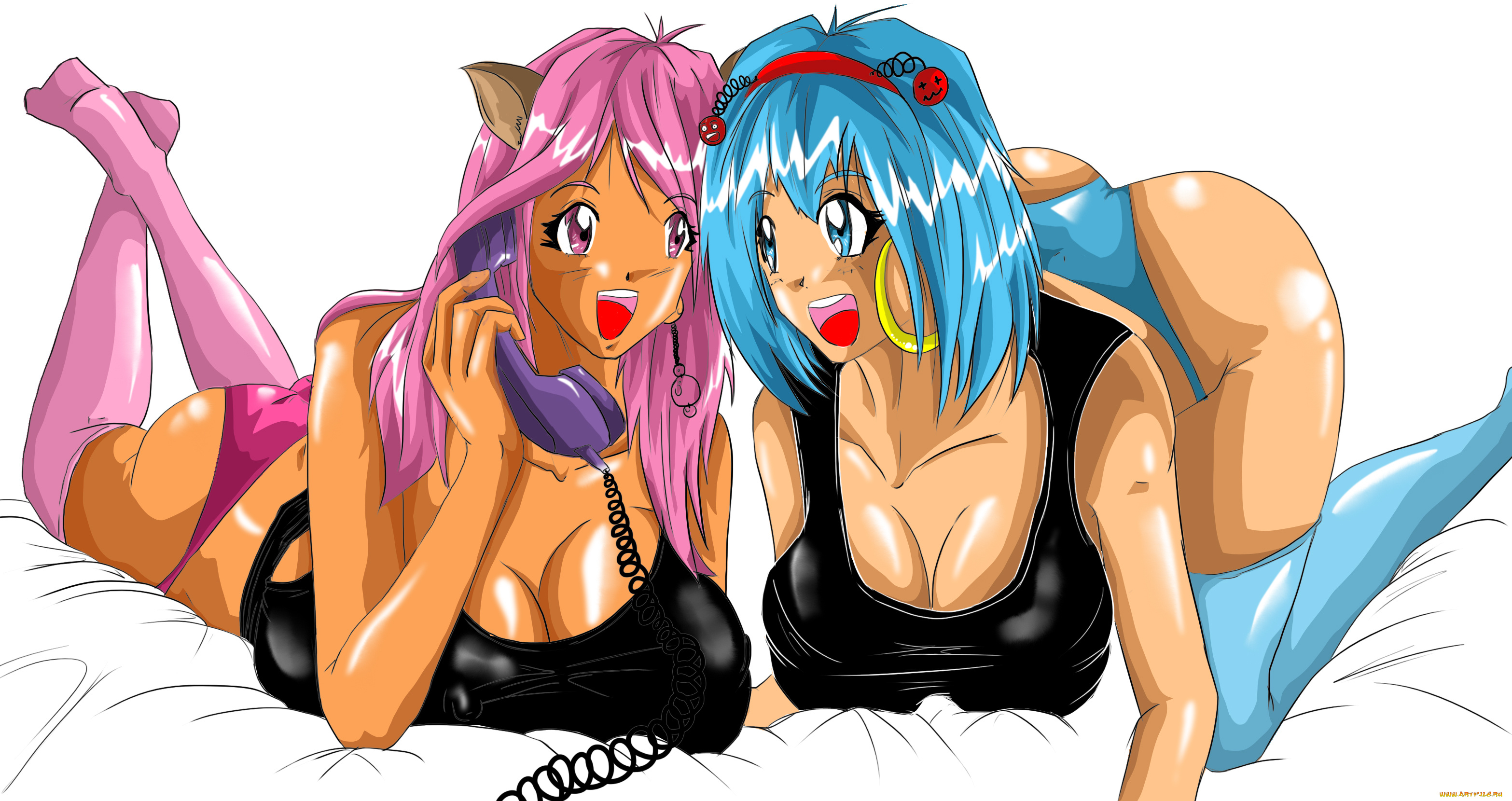 рисованные, люди, девушки