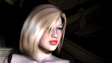 обоя 3д графика, people , люди, девушка, взгляд, фон, блондинка