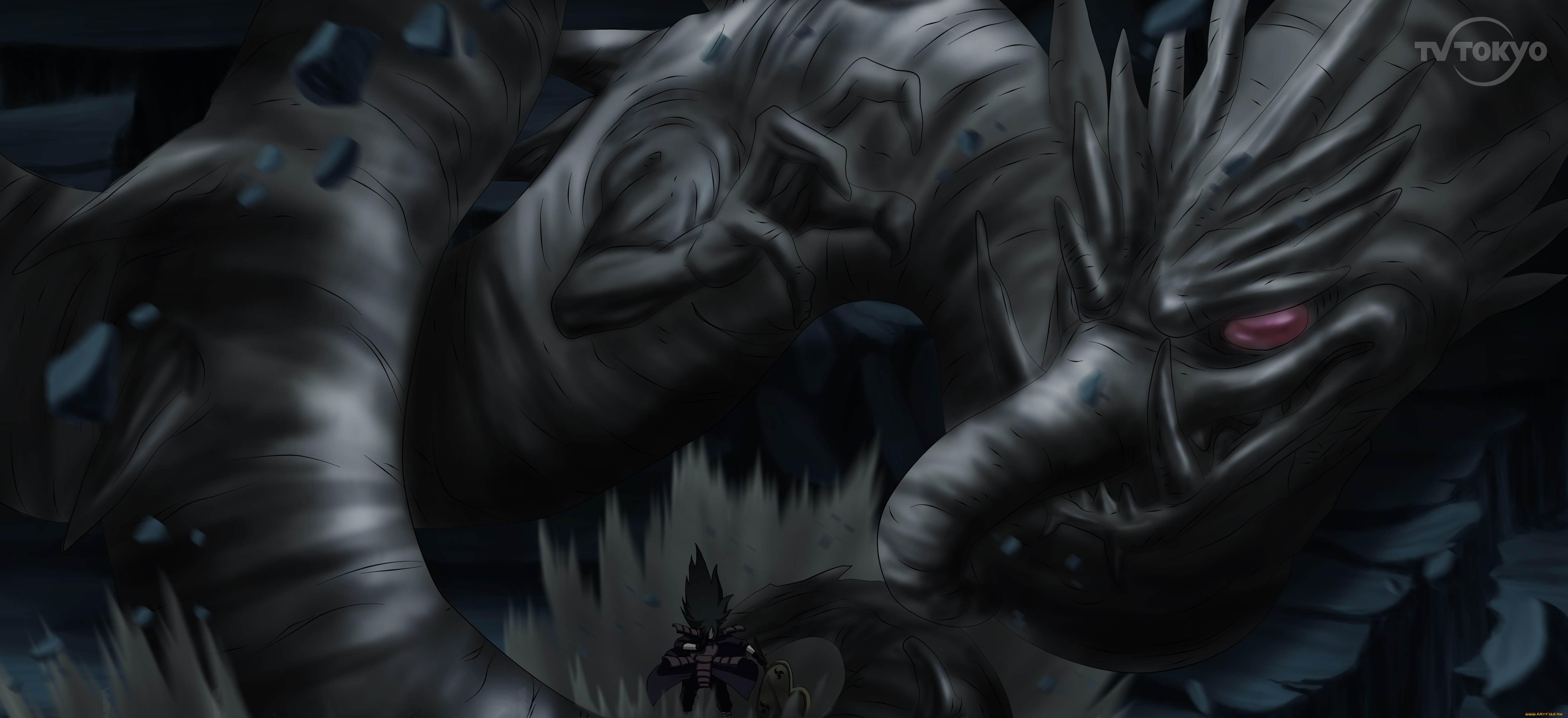 аниме, naruto, наруто, монстр, ночь, манга