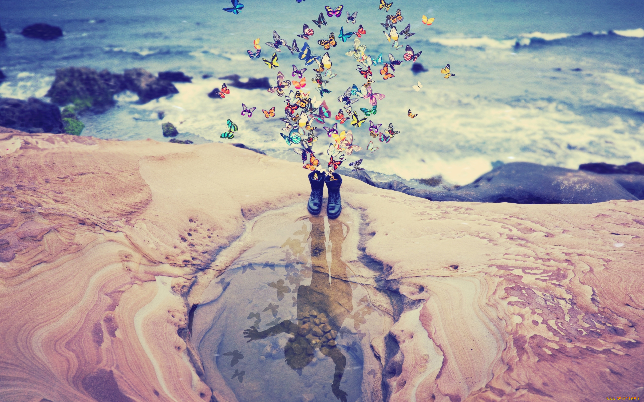 разное, компьютерный, дизайн, бабочки, сапоги, отрожение, море