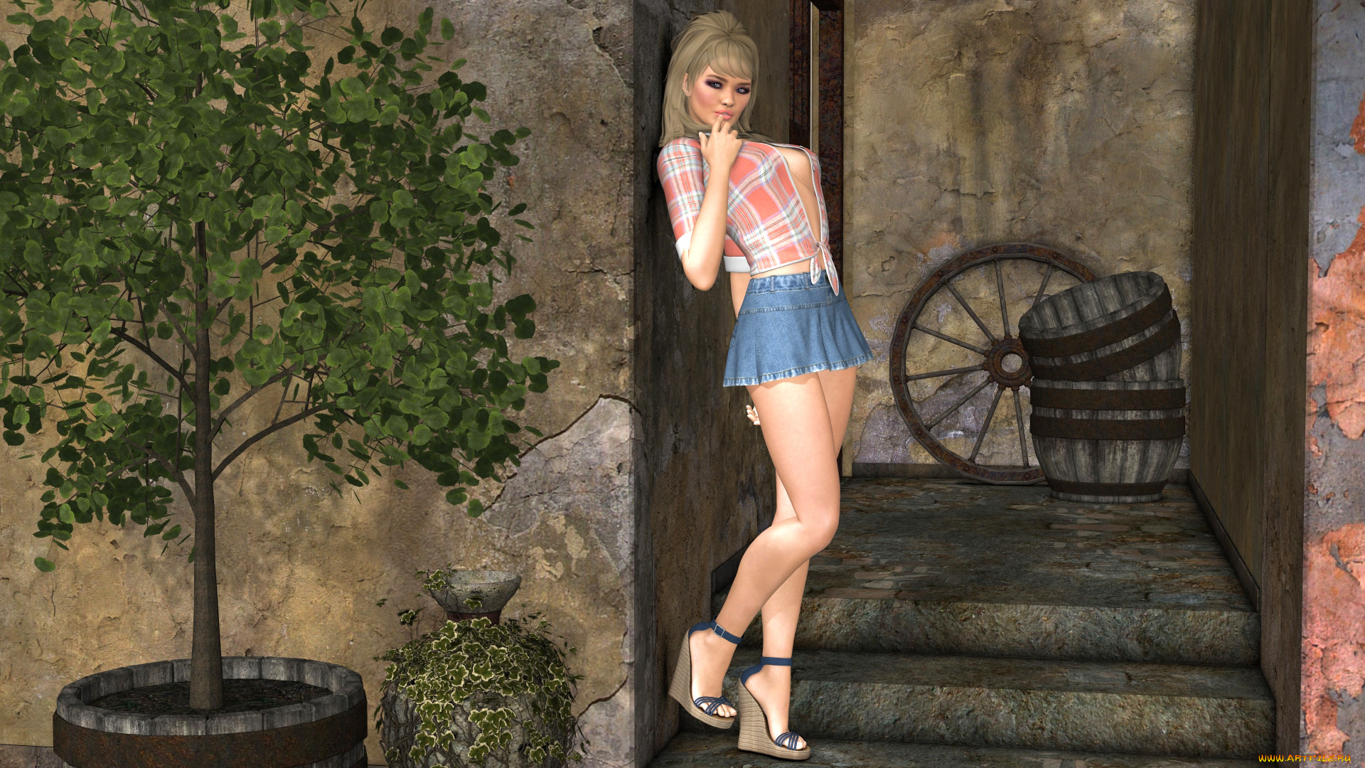 3д, графика, люди, , people, фон, девушка, взгляд